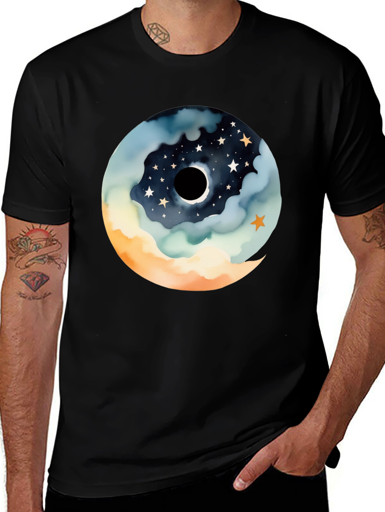 Variant 28 of Celestial Dreams Tee - Moon and Stars Design