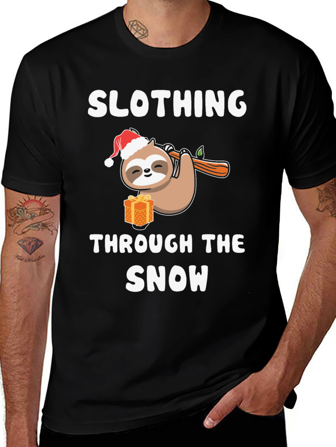 Variant 12 of Slothing Through the Snow Christmas Holiday T-Shirt