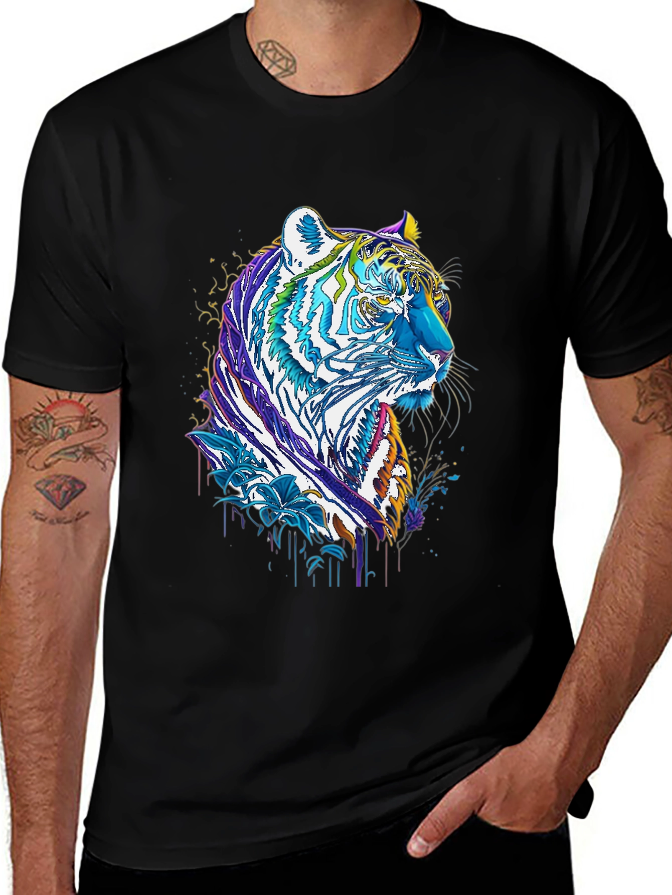 Variant 15 of Vibrant Tiger Graphic T-Shirt - Cool Animal Design
