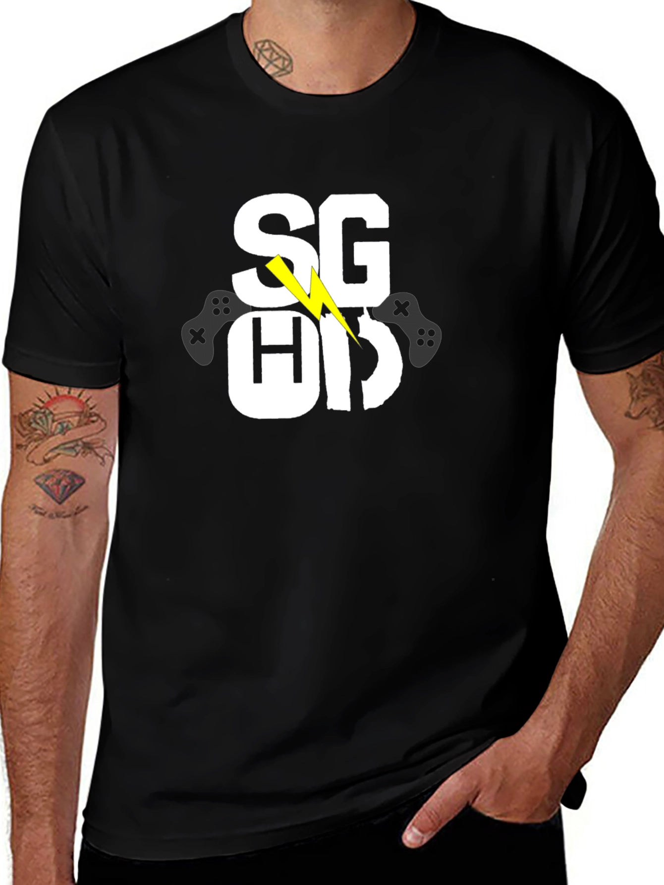 Variant 14 of Gamer T-Shirt - SG HD with Lightning Bolt Design