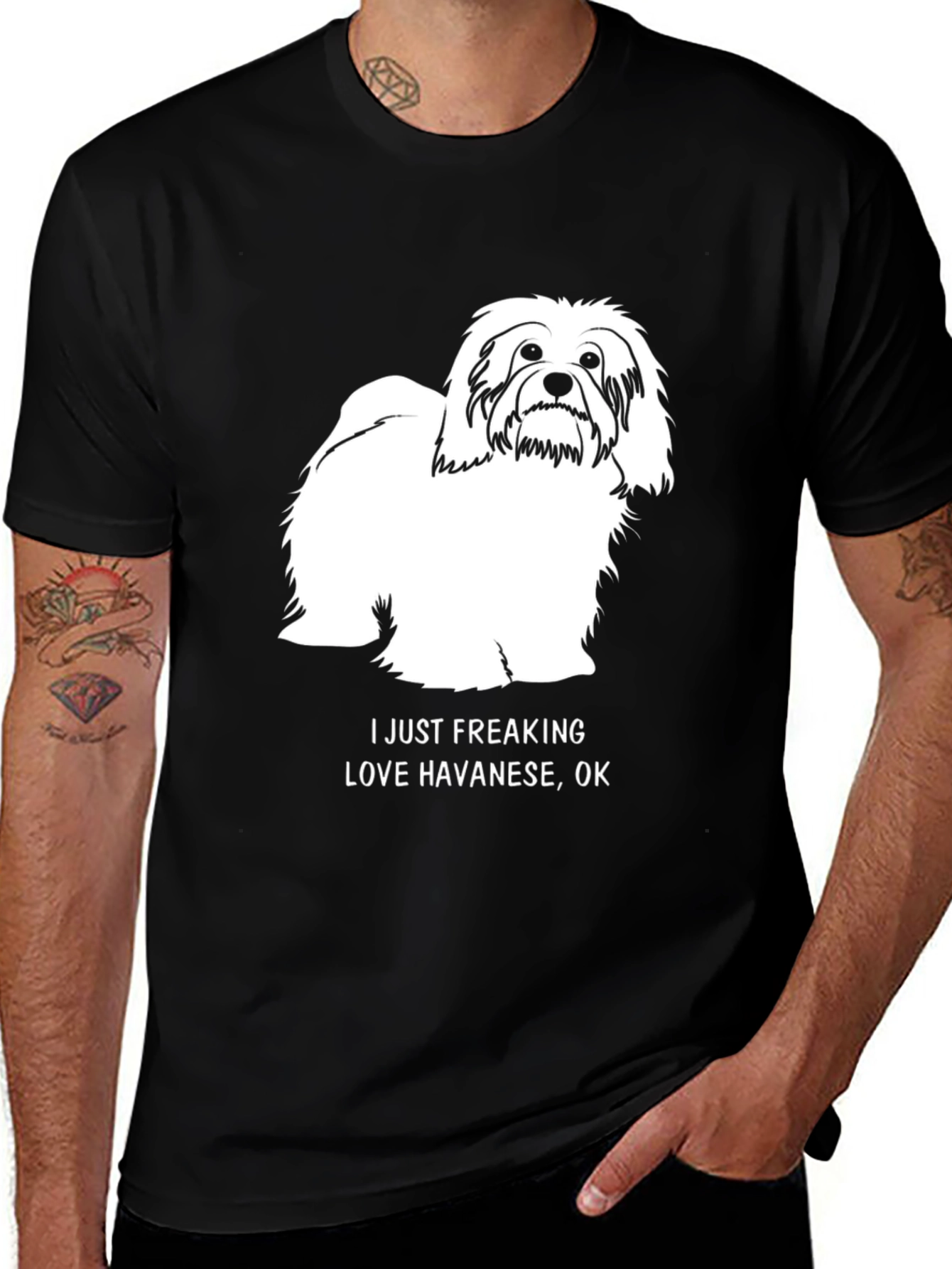 Havanese Dog T-Shirt - "I Just Freaking Love Havanese, OK"