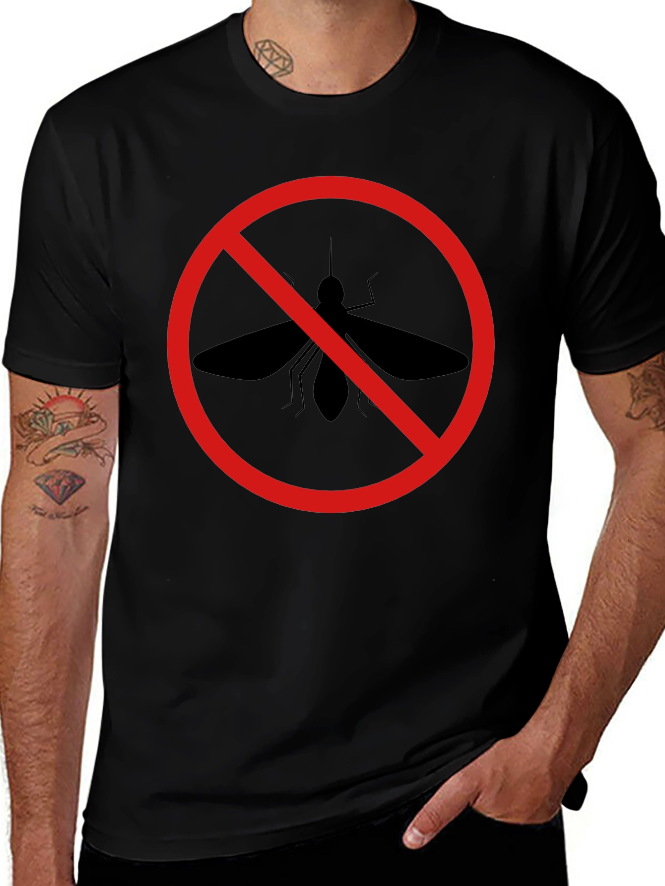 No Mosquito Zone Black T-Shirt