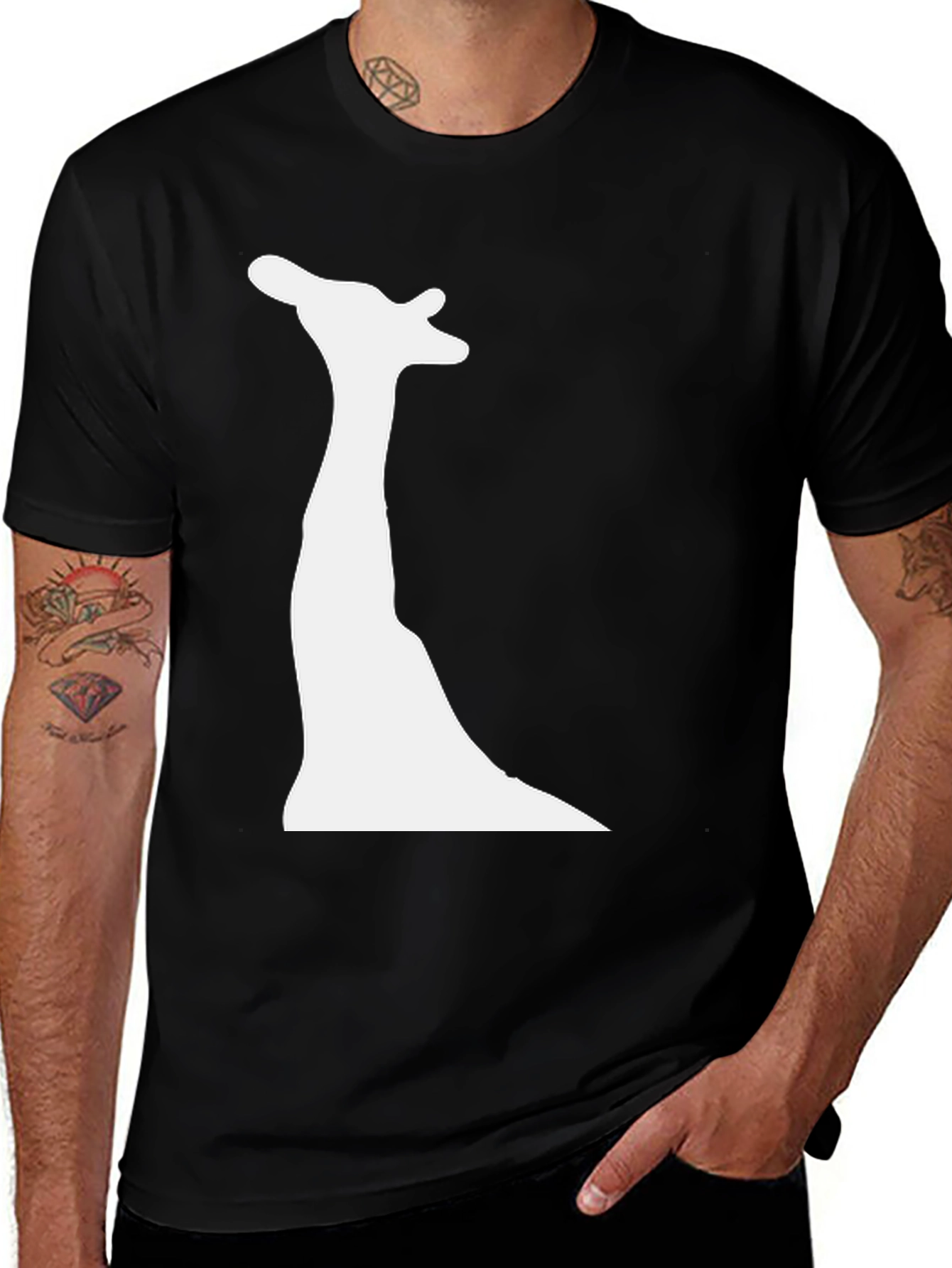 Variant 6 of Modern Giraffe Silhouette Black Tee