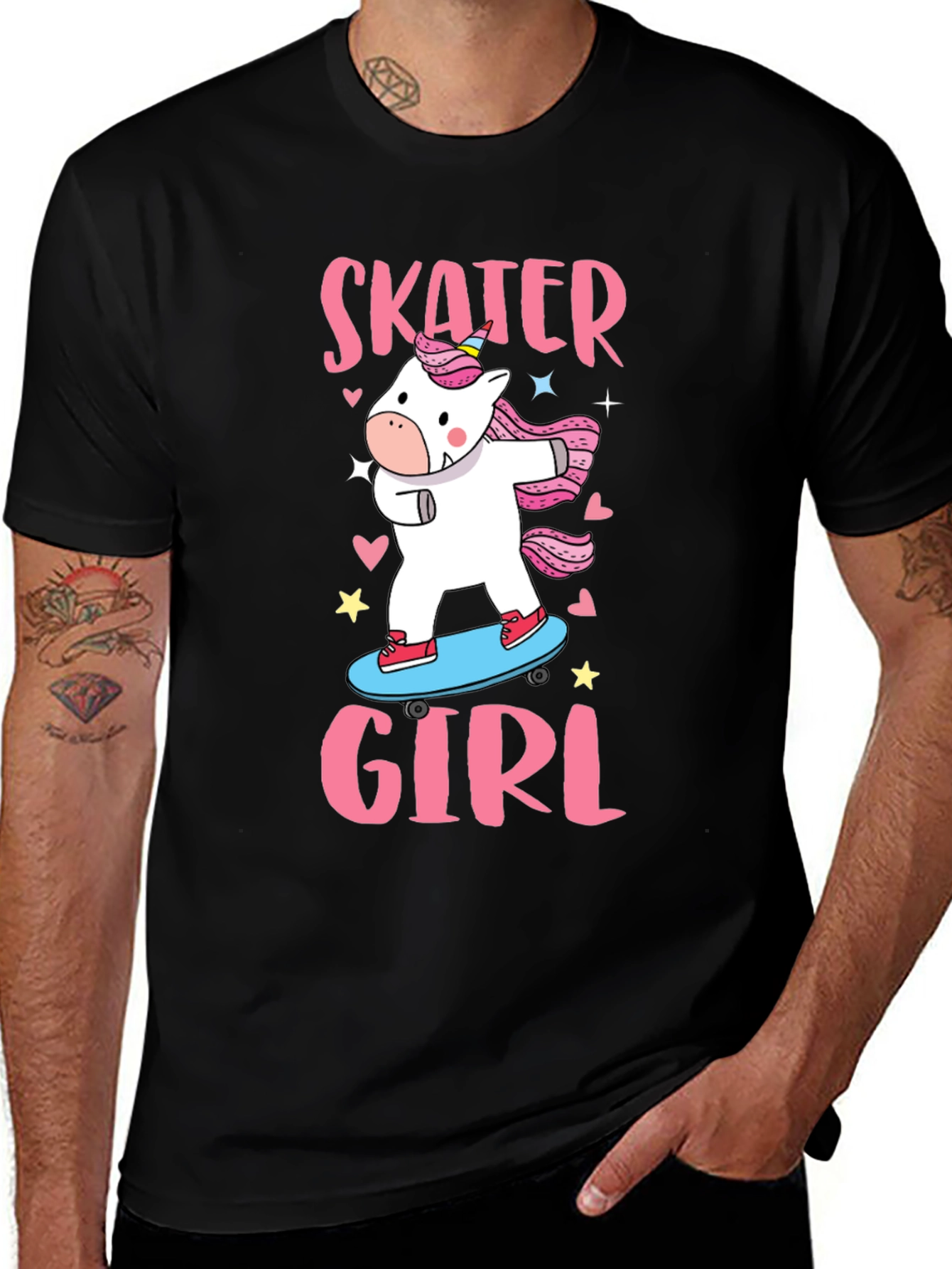 Variant 9 of Skater Girl Unicorn T-Shirt - Cute Graphic Tee