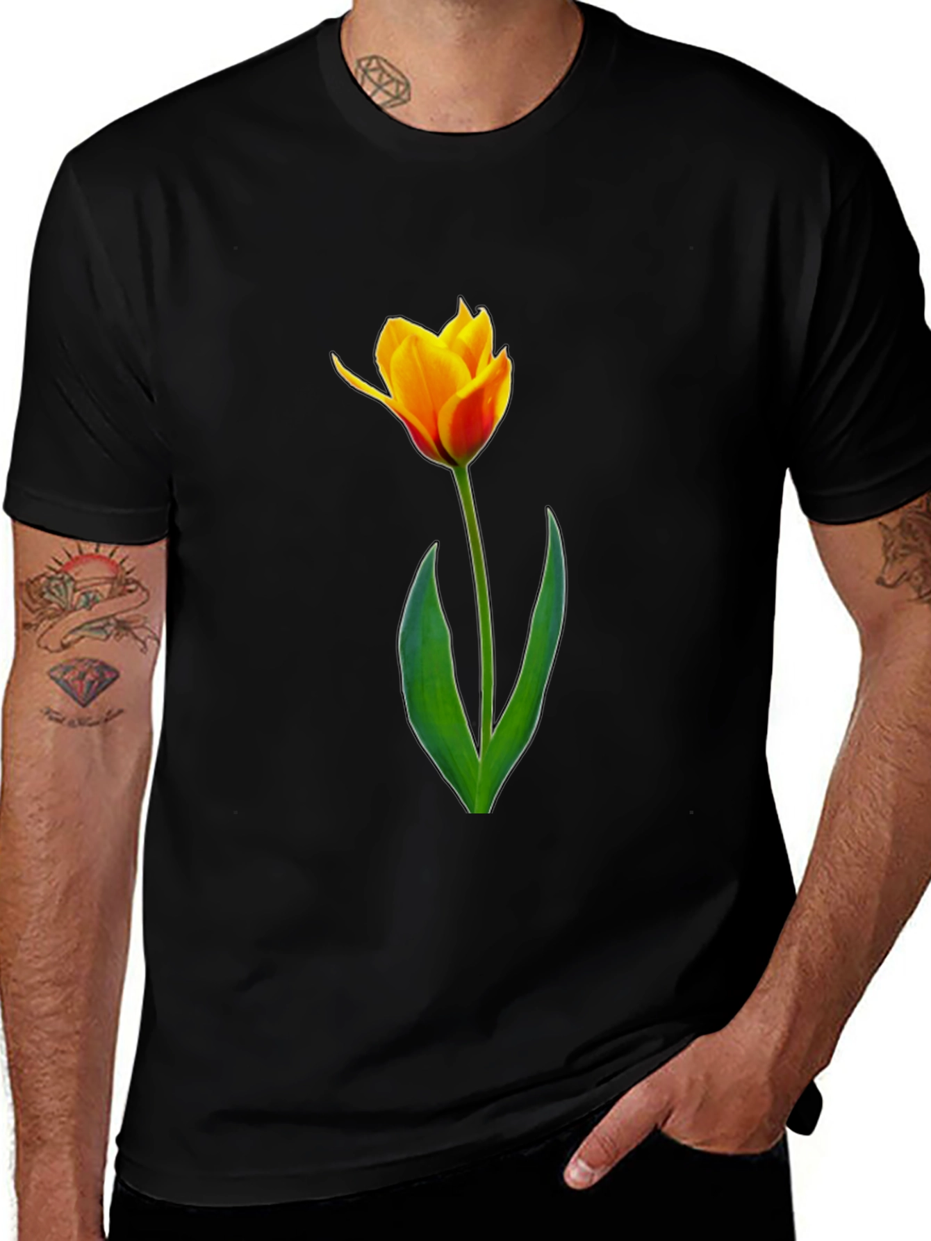 Variant 8 of Tulip Graphic T-Shirt - Floral Design Tee