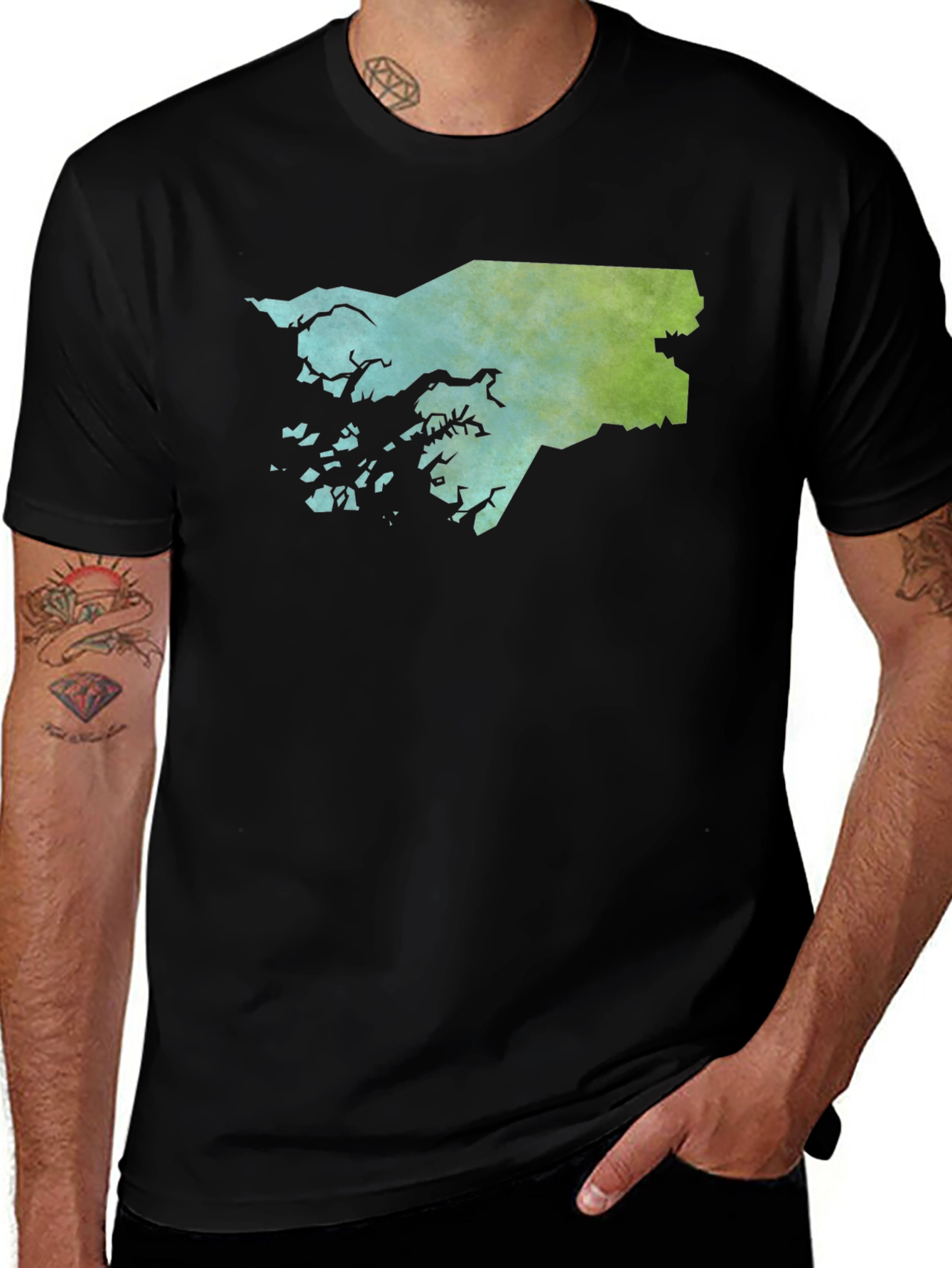 Variant 13 of Guinea-Bissau Map T-Shirt - Coastal Islands Silhouette Tee