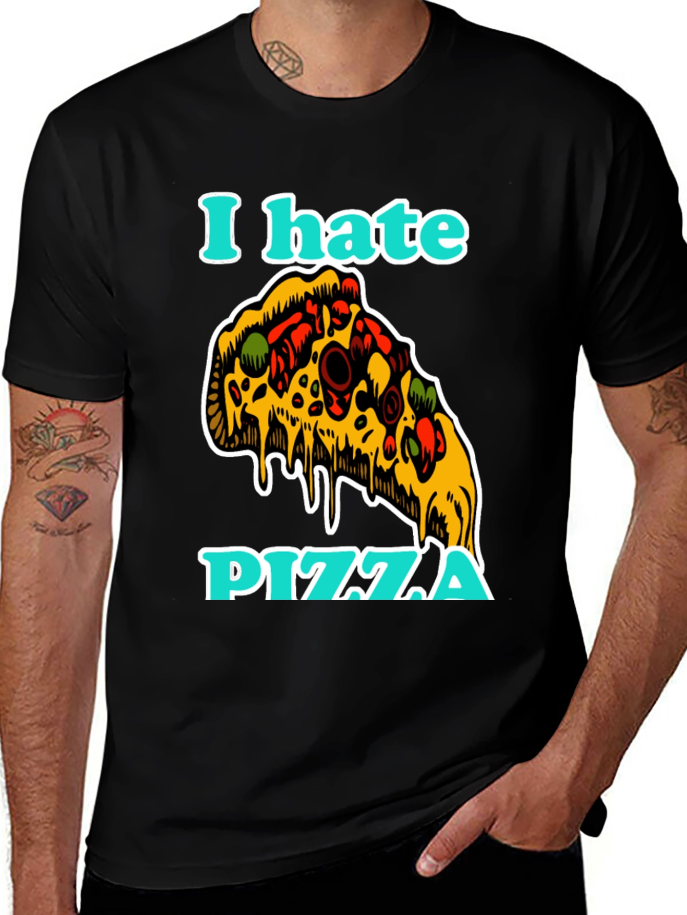Variant 6 of I Hate Pizza Graphic Tee - Funny Anti-Pizza Shirt