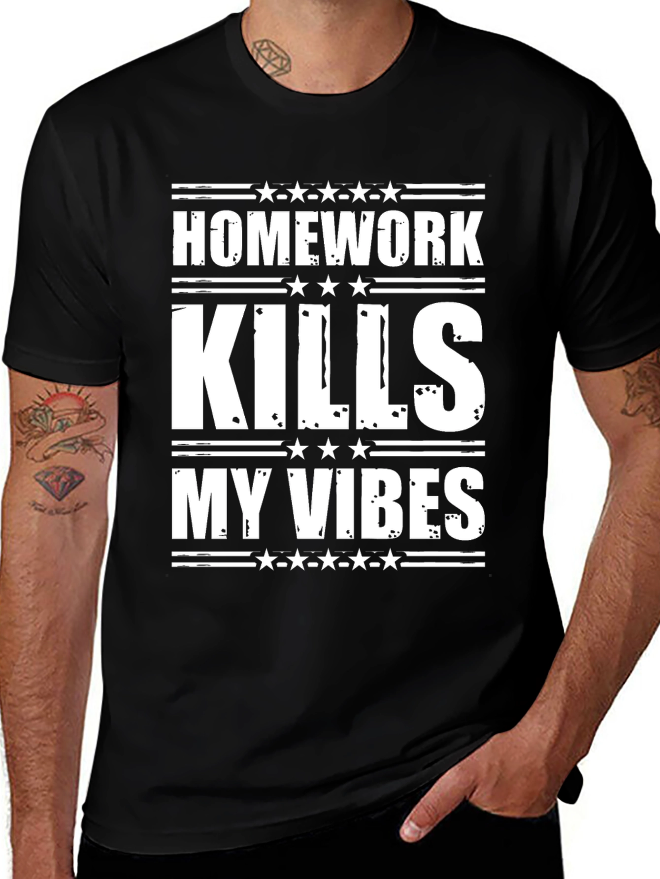 Variant 10 of Homework Kills My Vibes Graphic Tee - Trendy T-Shirt