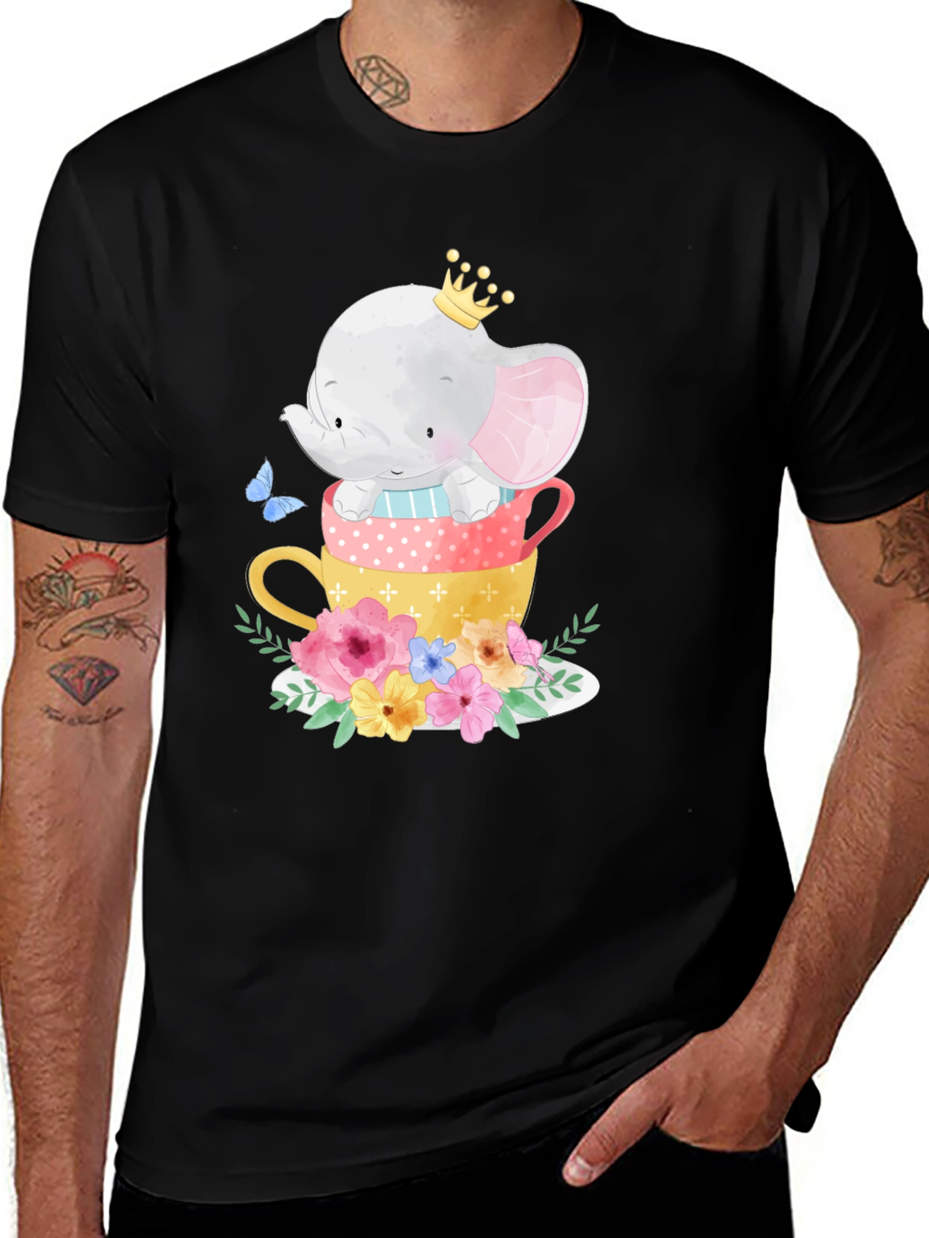 Variant 8 of Elephant in Teacups Graphic Tee