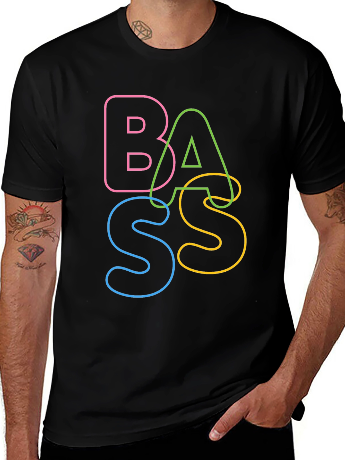BASS Graphic Print Crew Neck T-Shirt