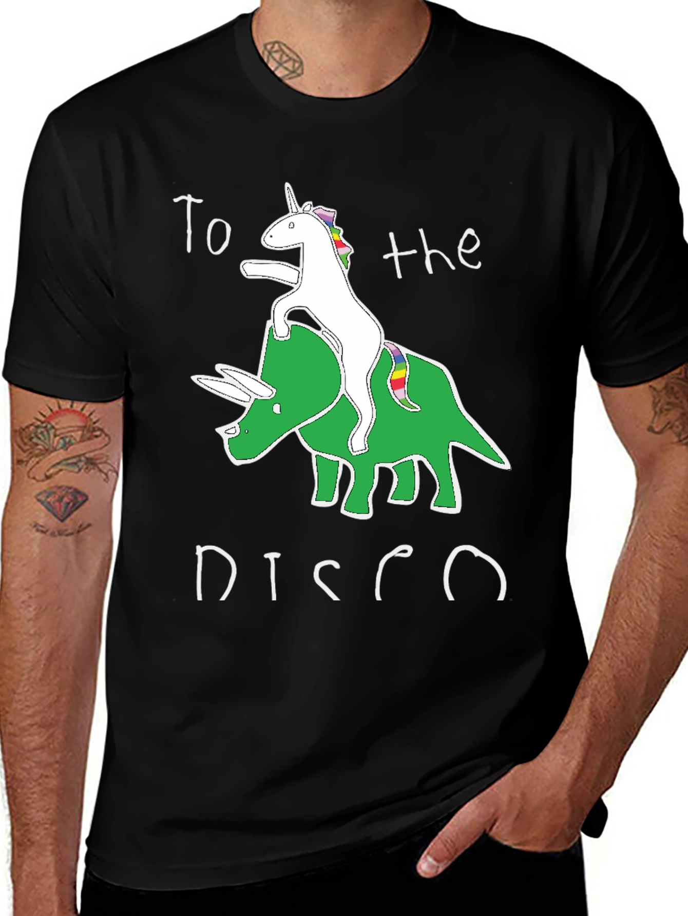 Unicorn Triceratops Disco T-Shirt