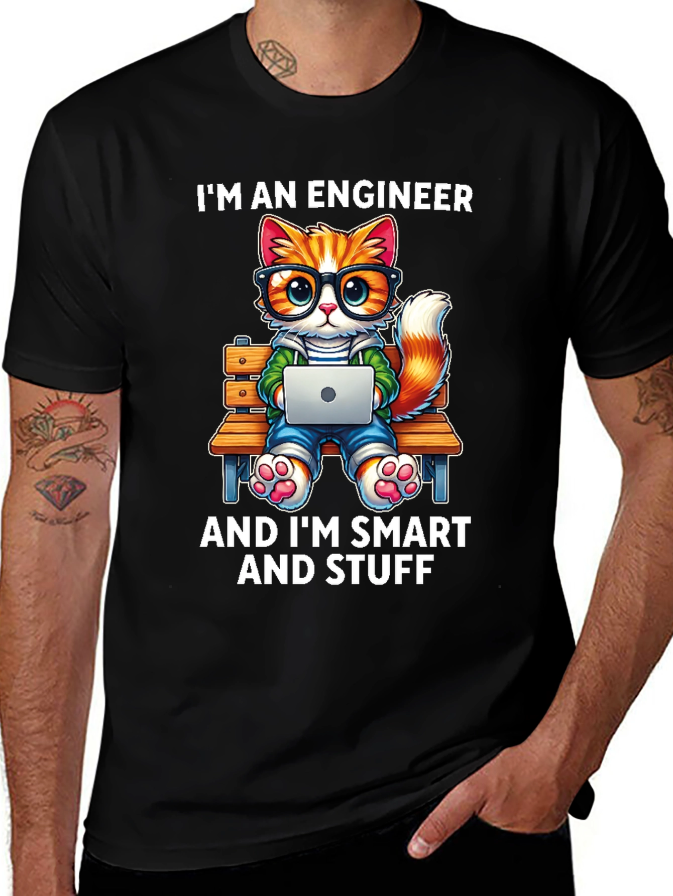 Engineer Cat T-Shirt - Smart & Stylish!