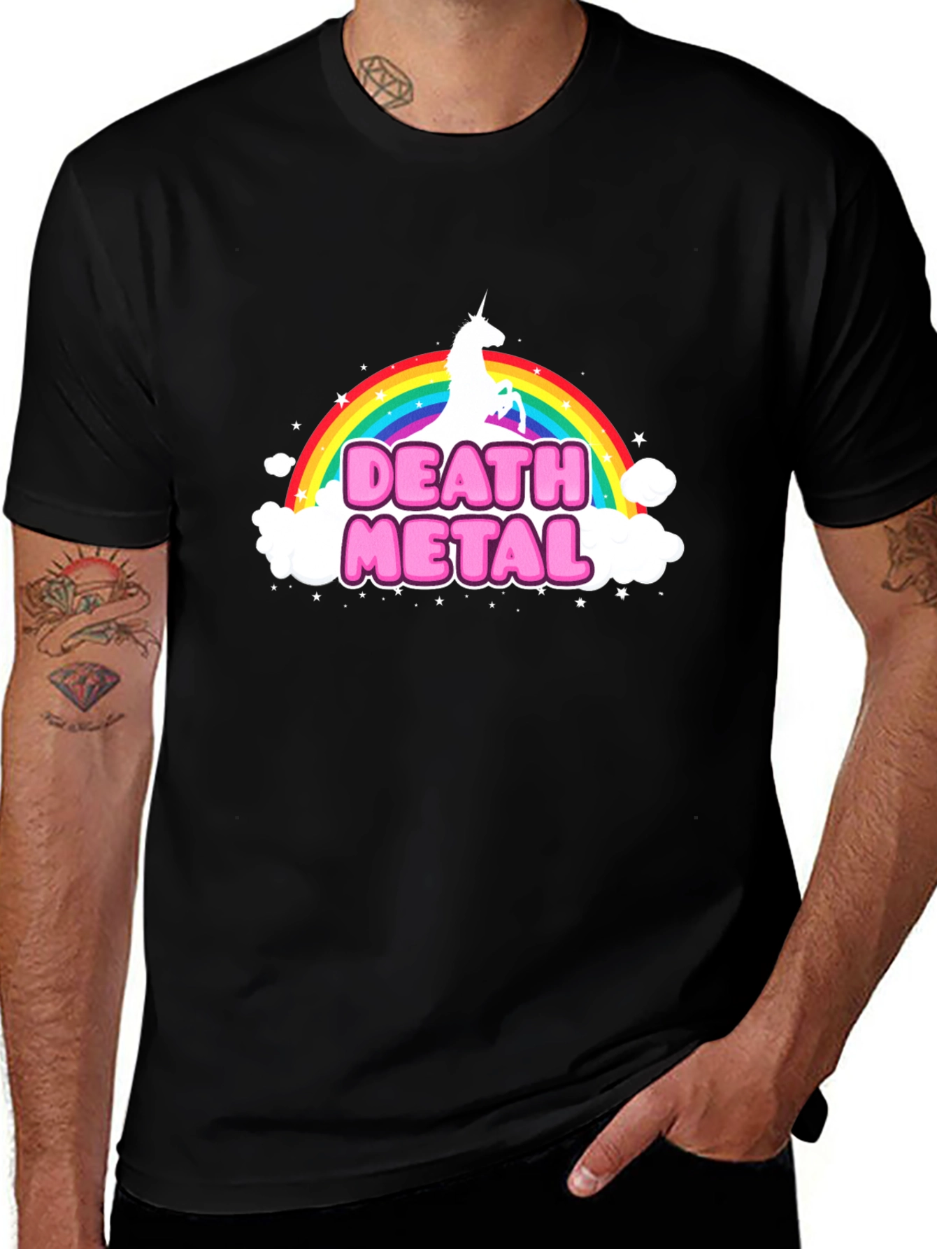Variant 13 of Death Metal Unicorn T-Shirt - Black Cotton Tee