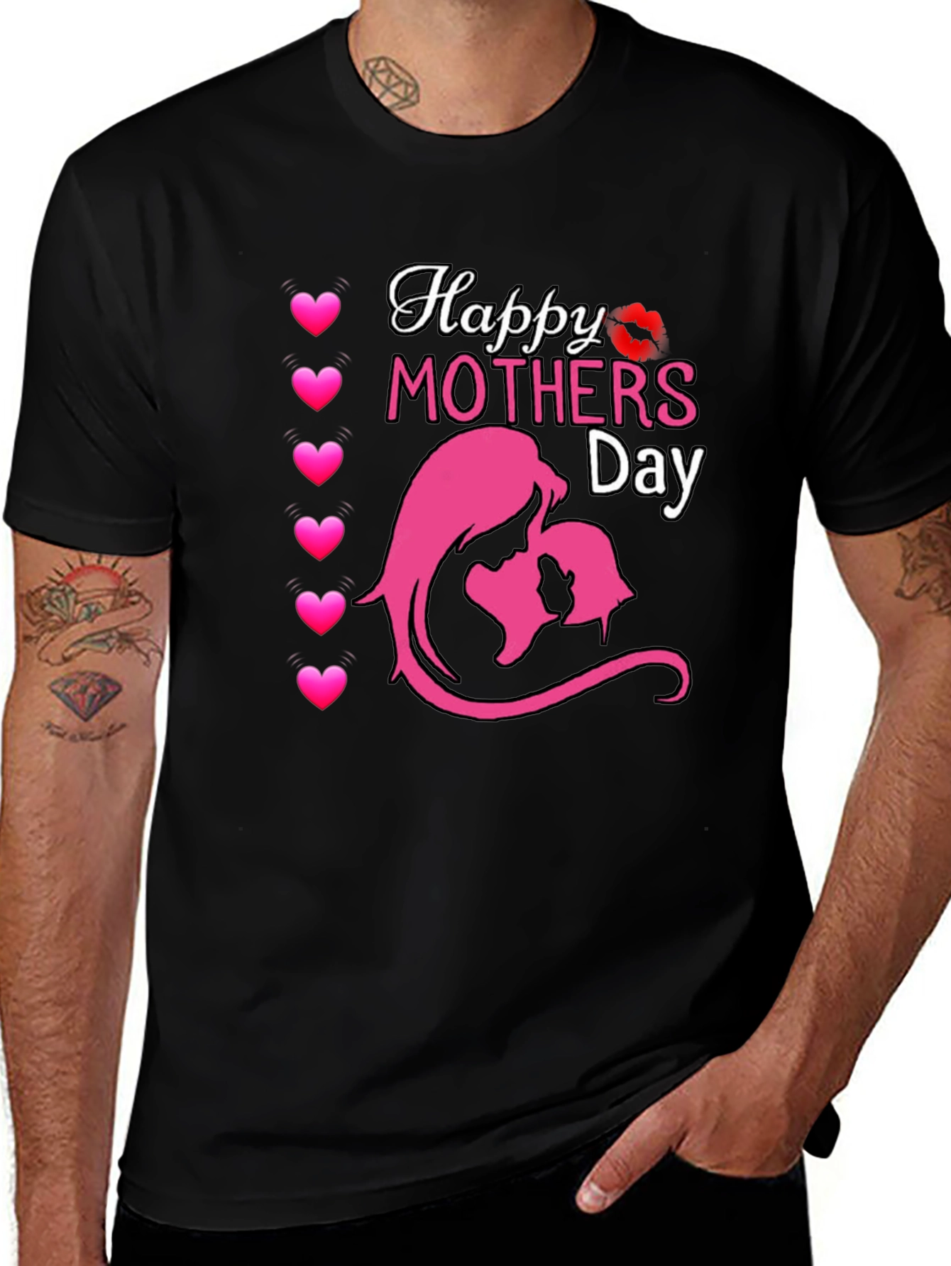 Happy Mother's Day Graphic T-Shirt - Black