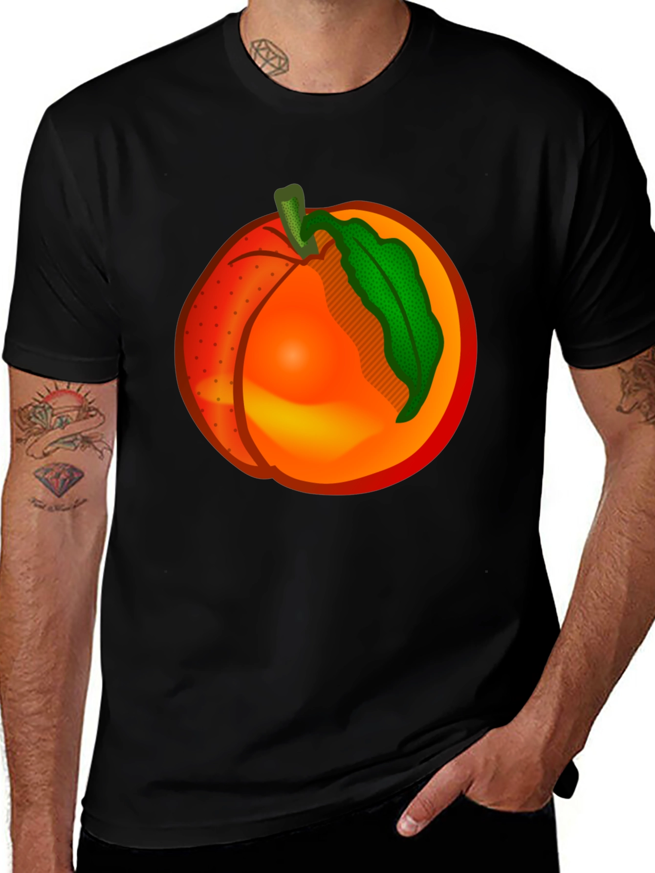 Variant 17 of Peach Graphic T-Shirt - Fruity Fashion