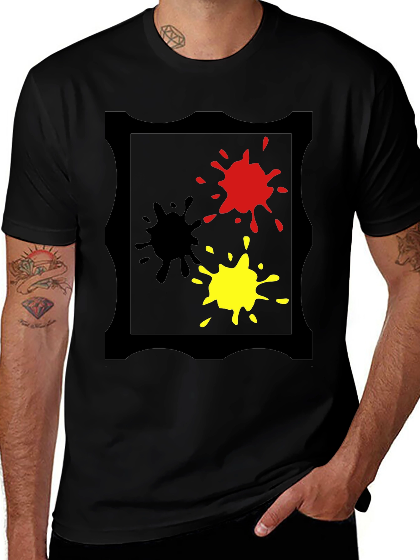 Variant 25 of Bold Splatter Graphic Tee - Black