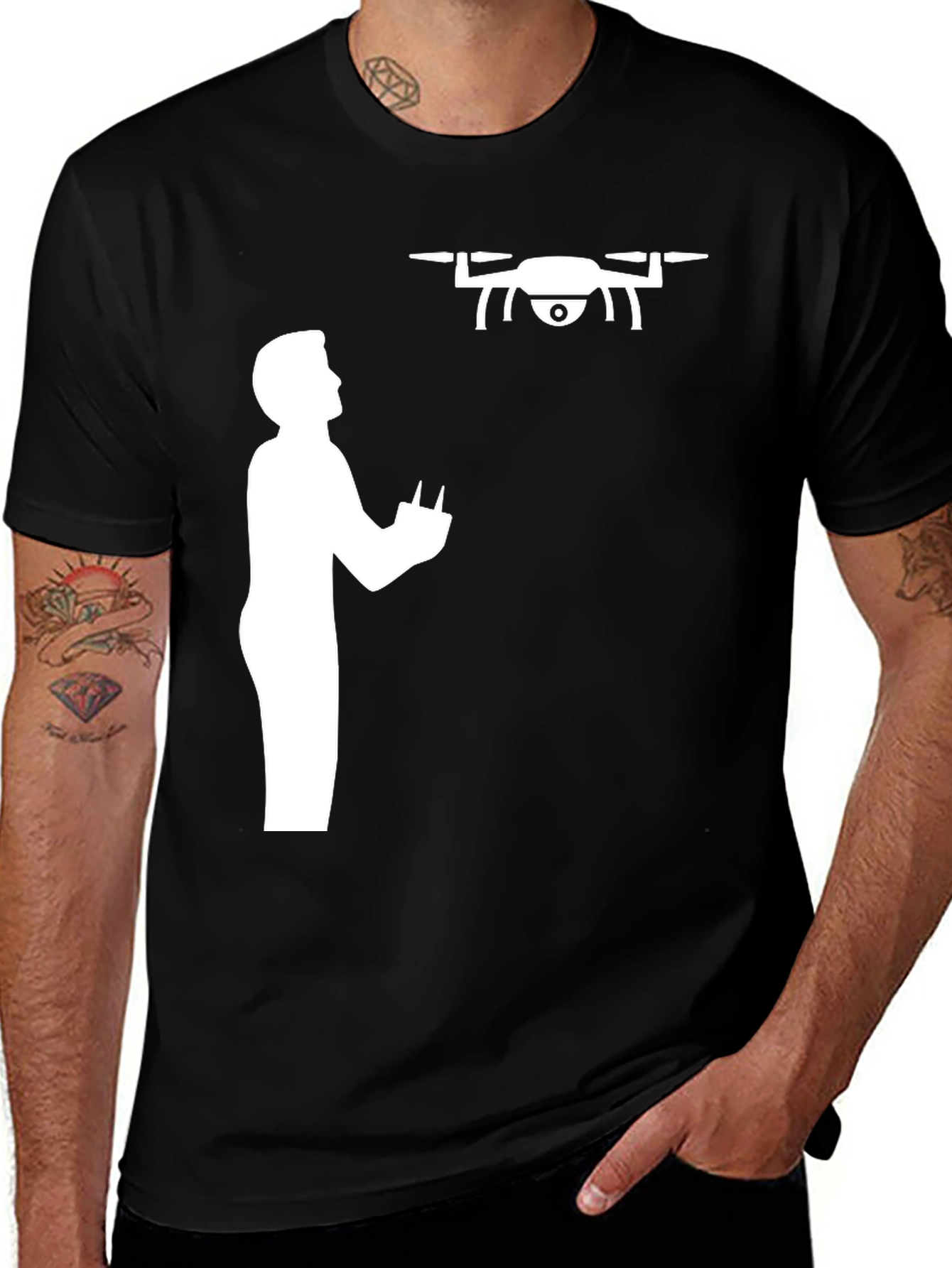 Variant 6 of Drone Pilot T-Shirt - Black