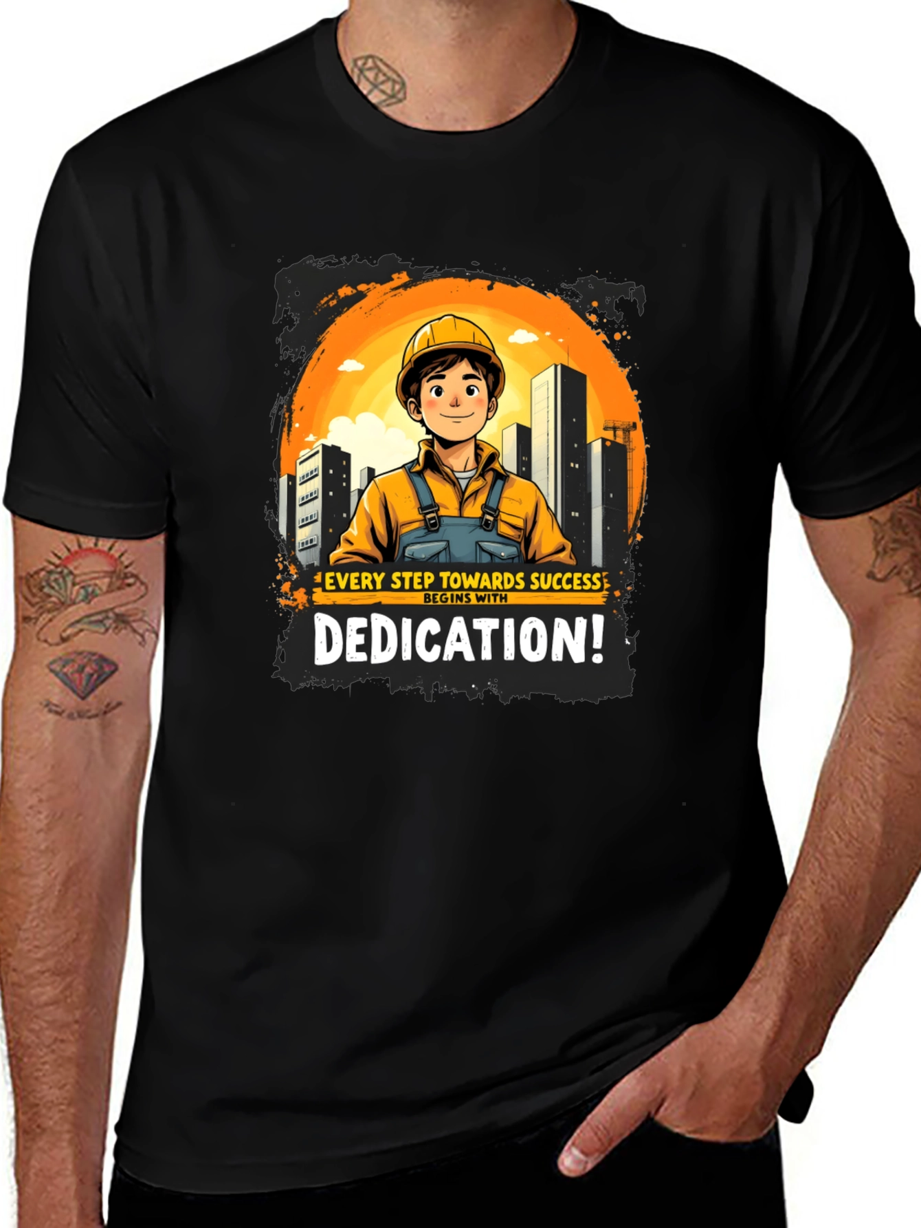 Variant 2 of Dedicated Construction Worker Graphic T-Shirt
