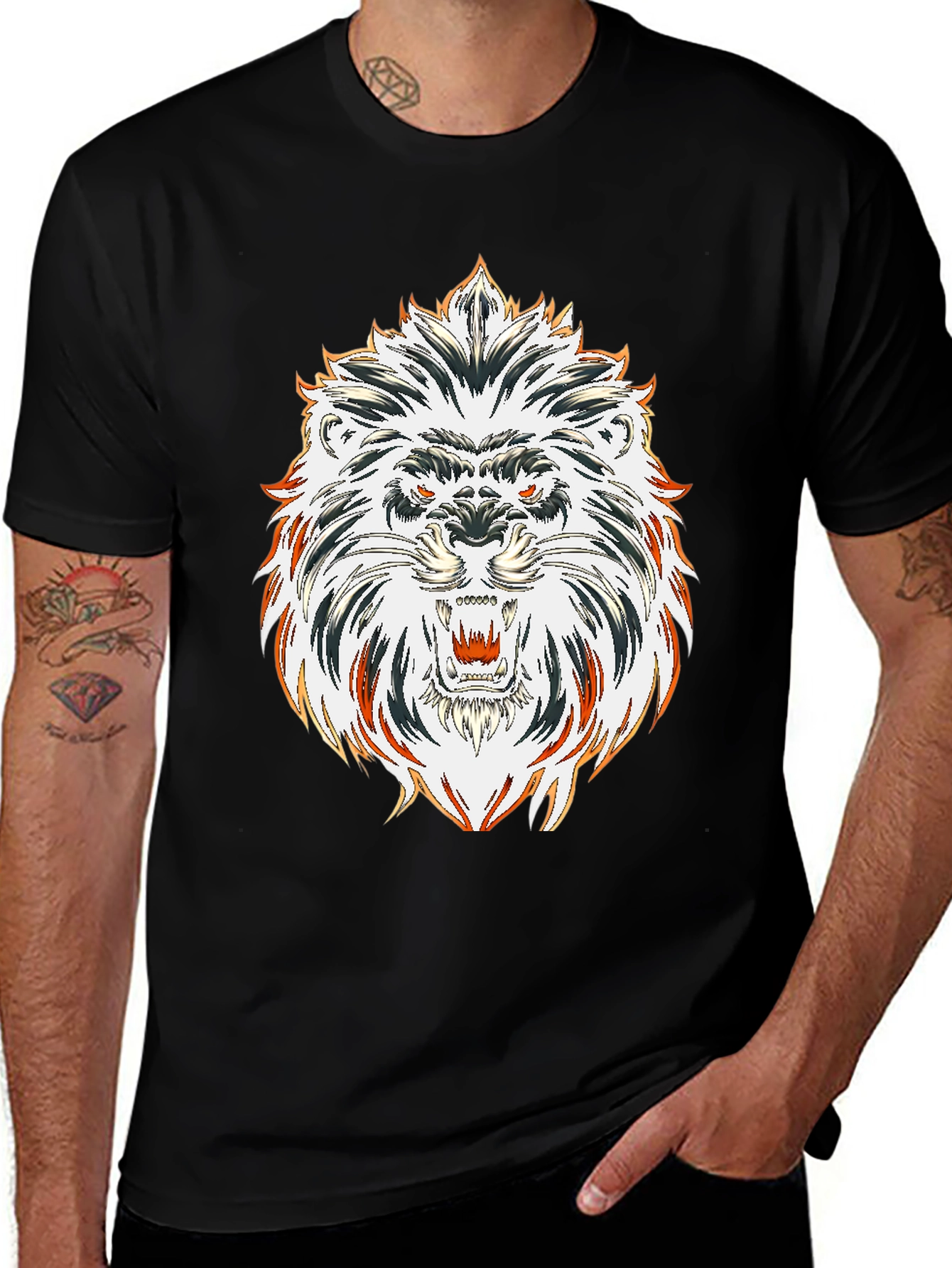 Variant 2 of Lion Graphic Print Tee - Bold Style