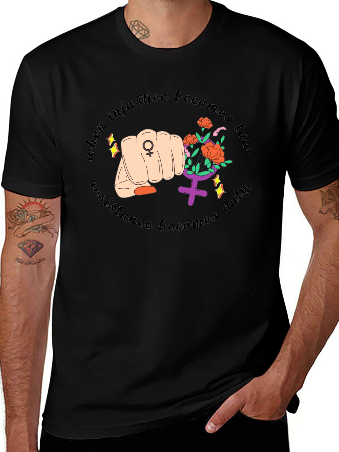 Variant 4 of Feminist Resistance Graphic Tee