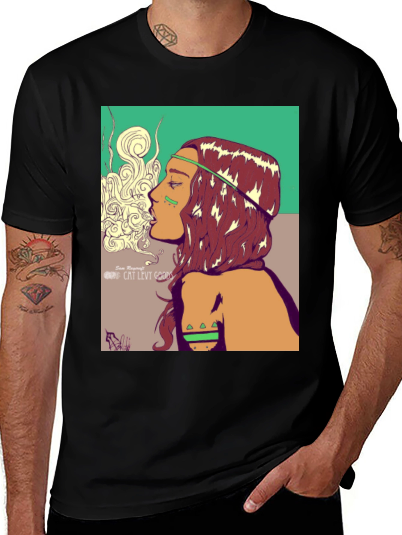 Variant 27 of Boho Chic Graphic Tee - Artistic Design