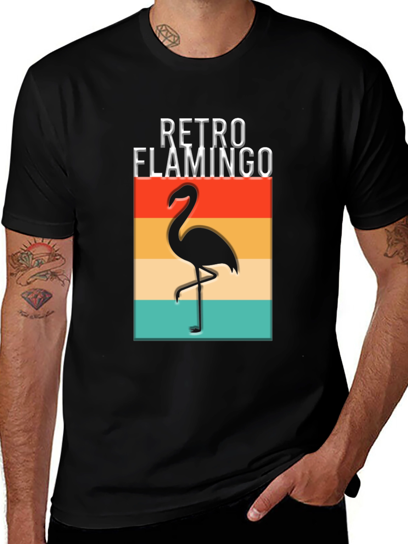 Variant 7 of Retro Flamingo Graphic T-Shirt - Unique Design