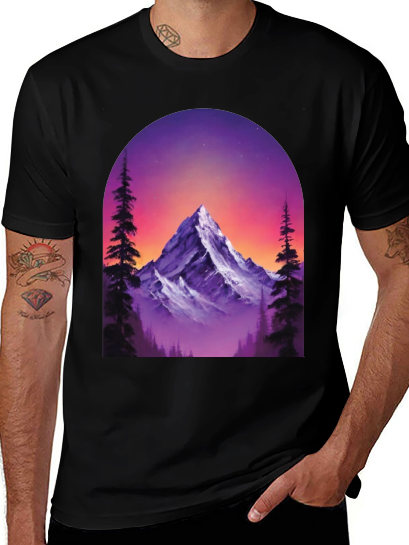 Variant 4 of Mountain Peak Graphic Tee - Nature Inspired T-Shirt