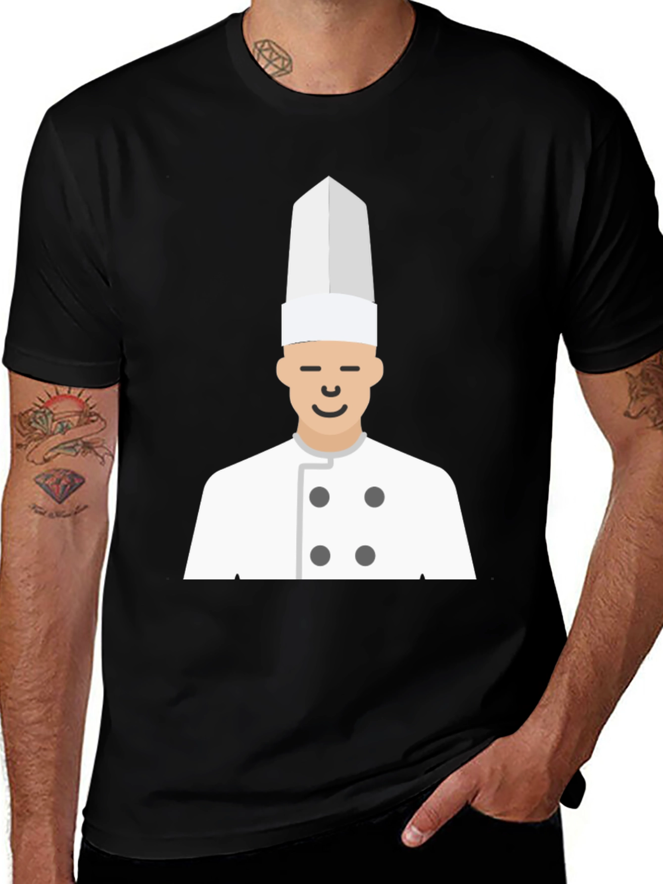 Variant 12 of Chef T-Shirt - Black Cotton Culinary Design