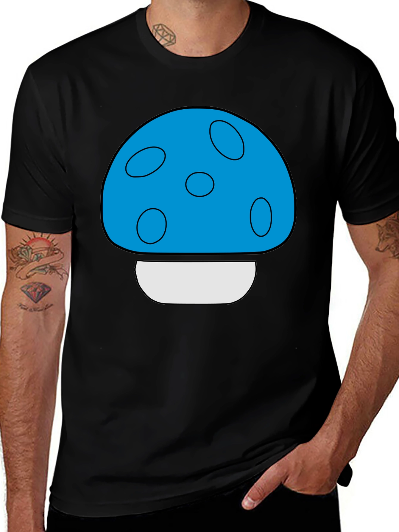 Variant 6 of Blue Mushroom Graphic Tee - Stylish & Unique