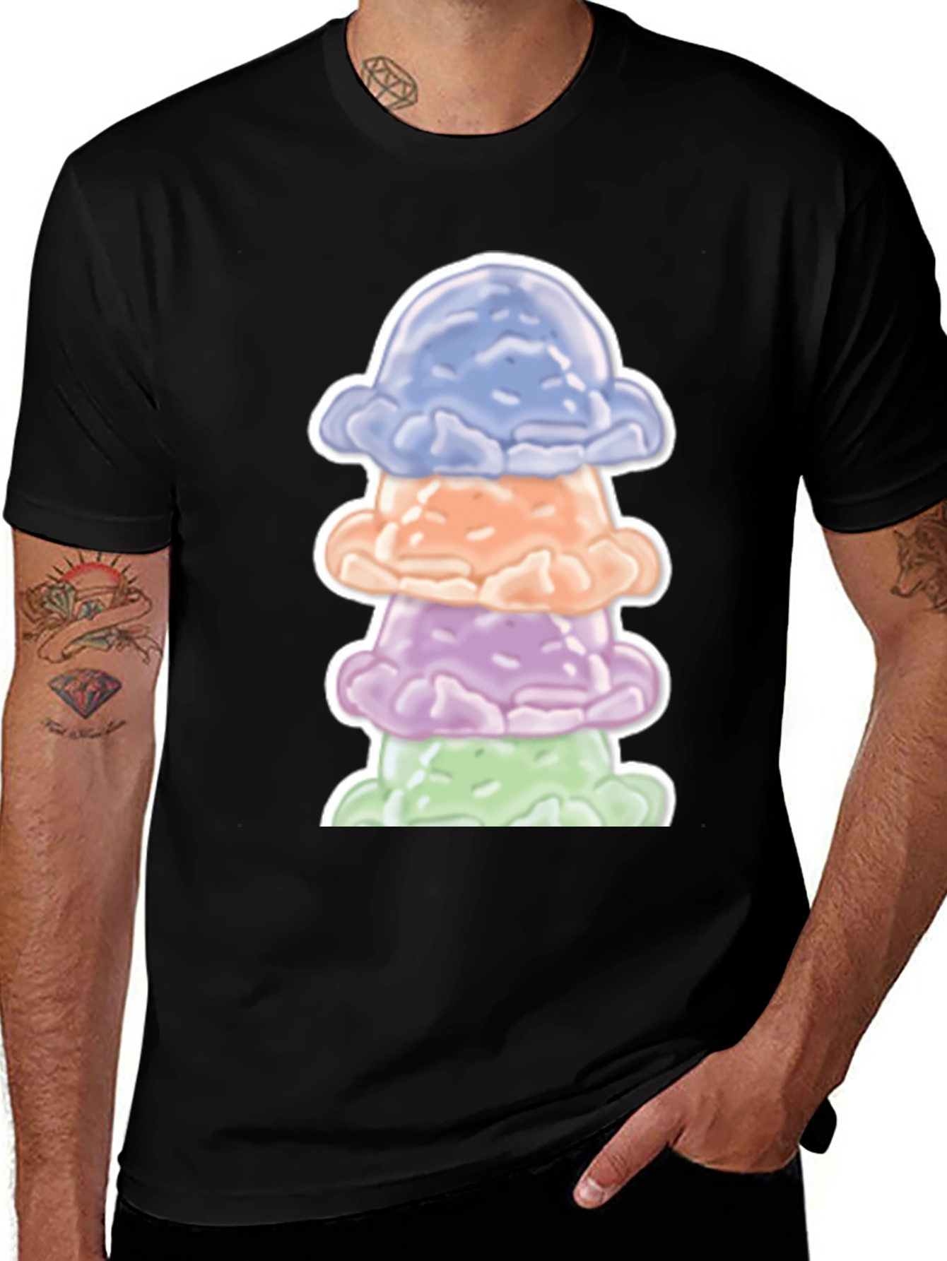 Variant 12 of Ice Cream Scoop Stack Graphic Tee