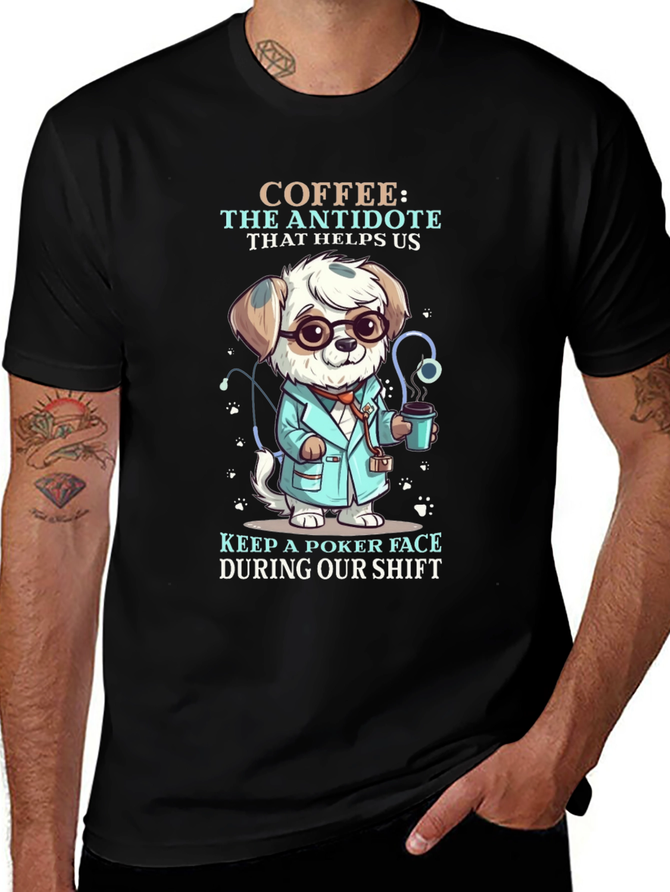 Variant 3 of Coffee Antidote Dog Doctor Graphic T-Shirt