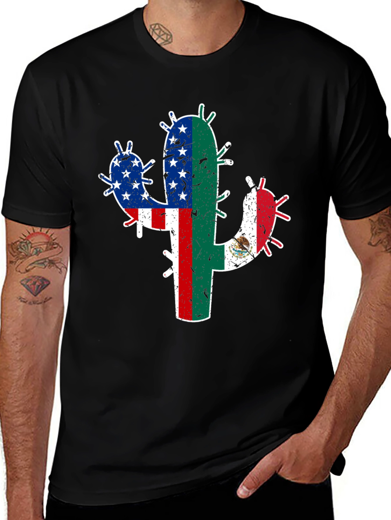 Variant 9 of USA Mexico Cactus Graphic T-Shirt