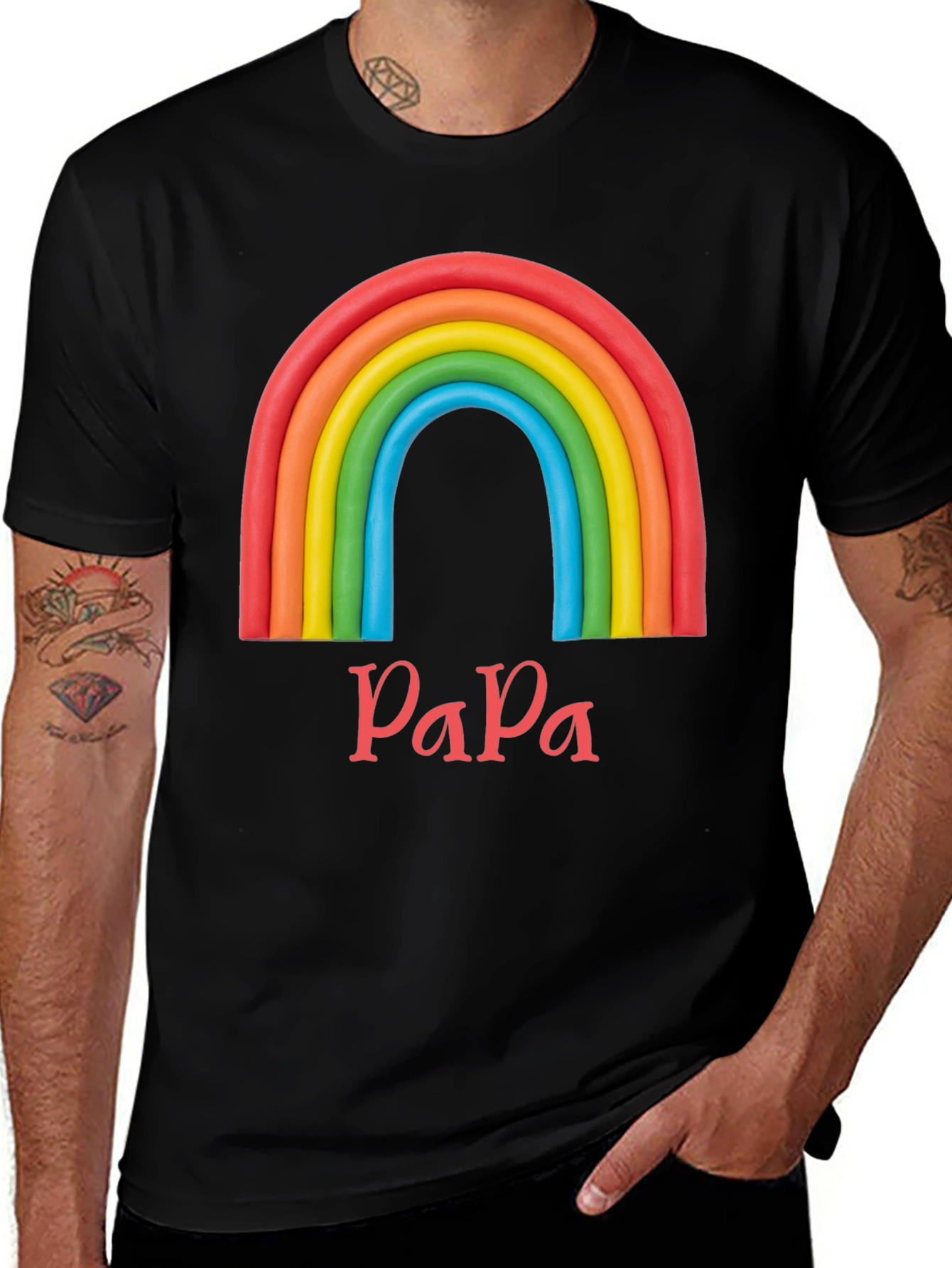 Rainbow Papa T-Shirt - Dad Pride