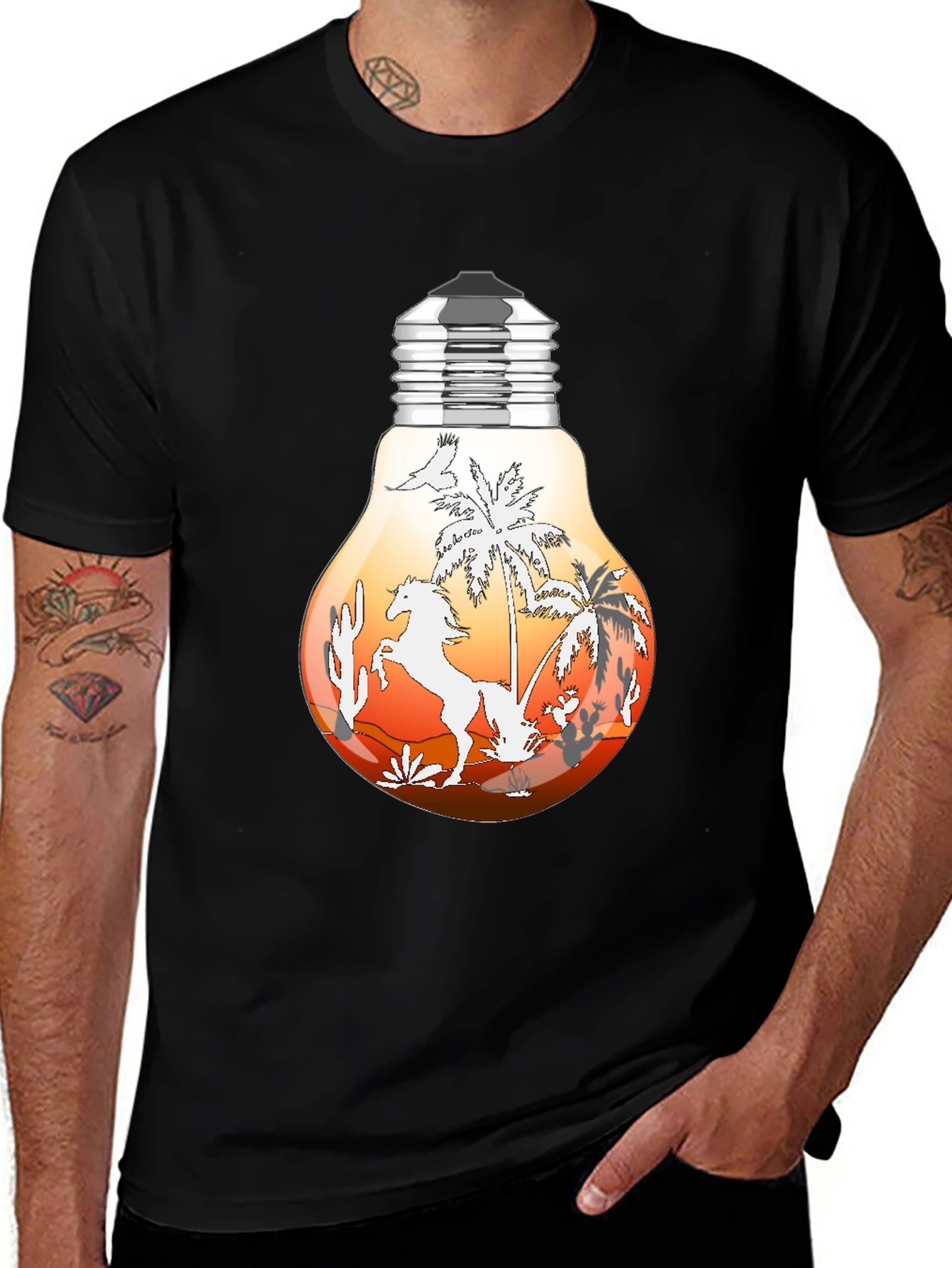 Variant 24 of Desert Light Bulb Graphic T-Shirt - Unique Design