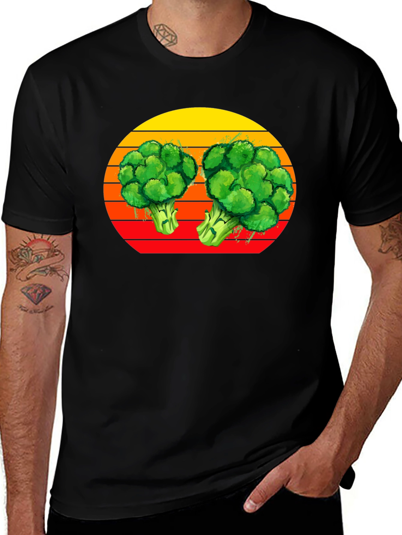 Variant 8 of Retro Broccoli T-Shirt - Vintage Vegetable Graphic Tee