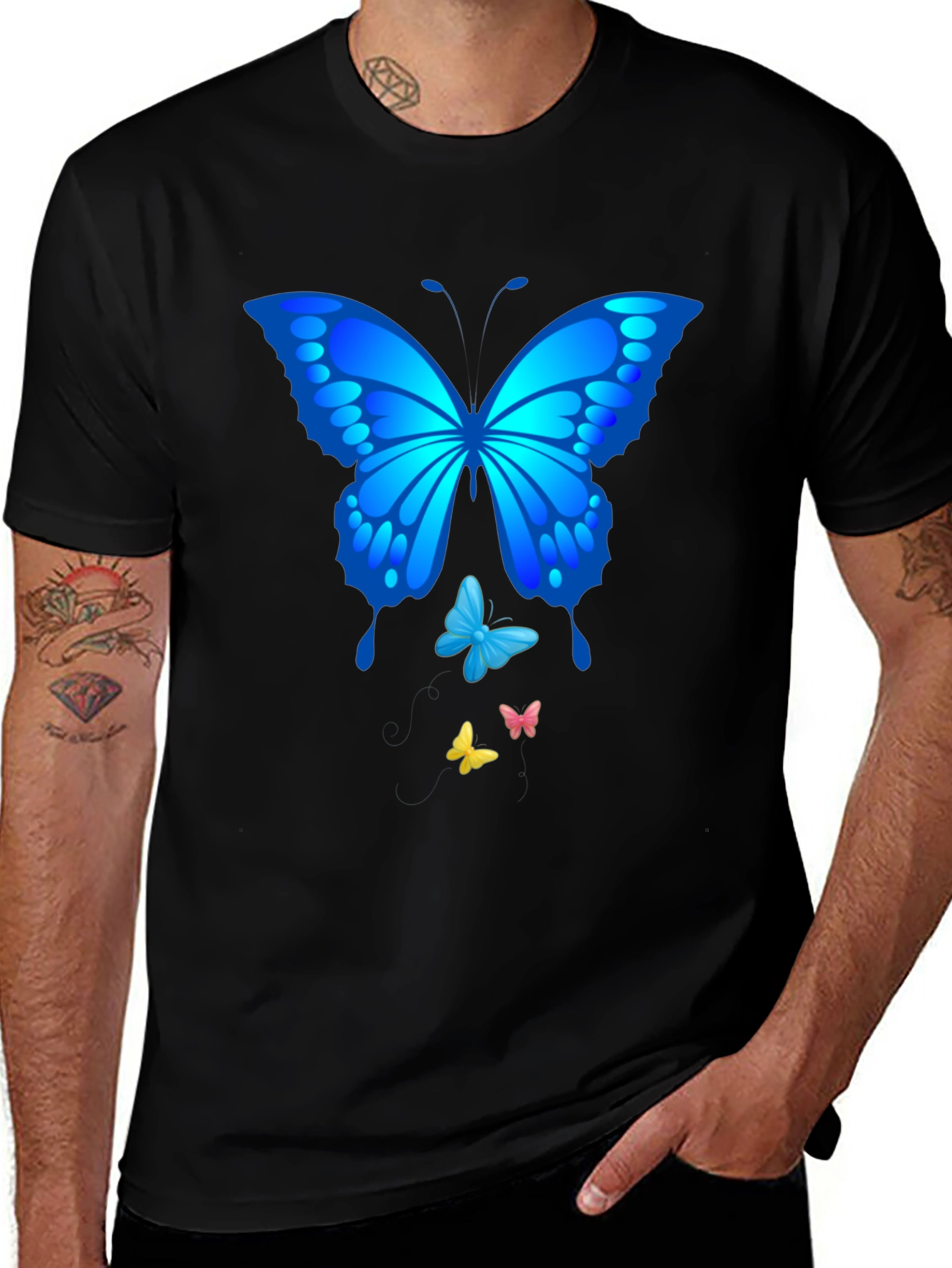 Variant 9 of Butterfly Graphic T-Shirt - Stylish Black Tee