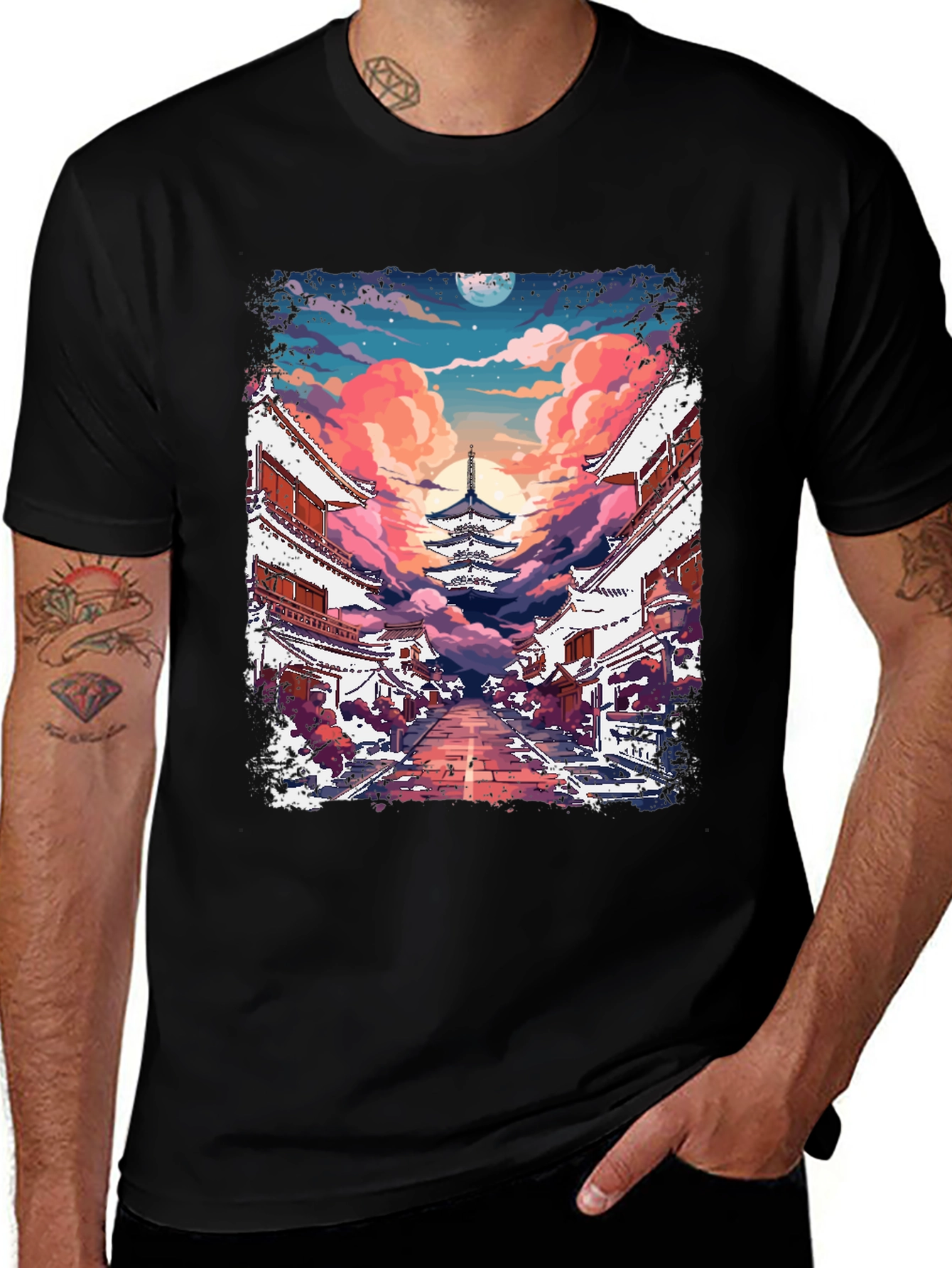 Japanese Pagoda T-Shirt, Cityscape Tee
