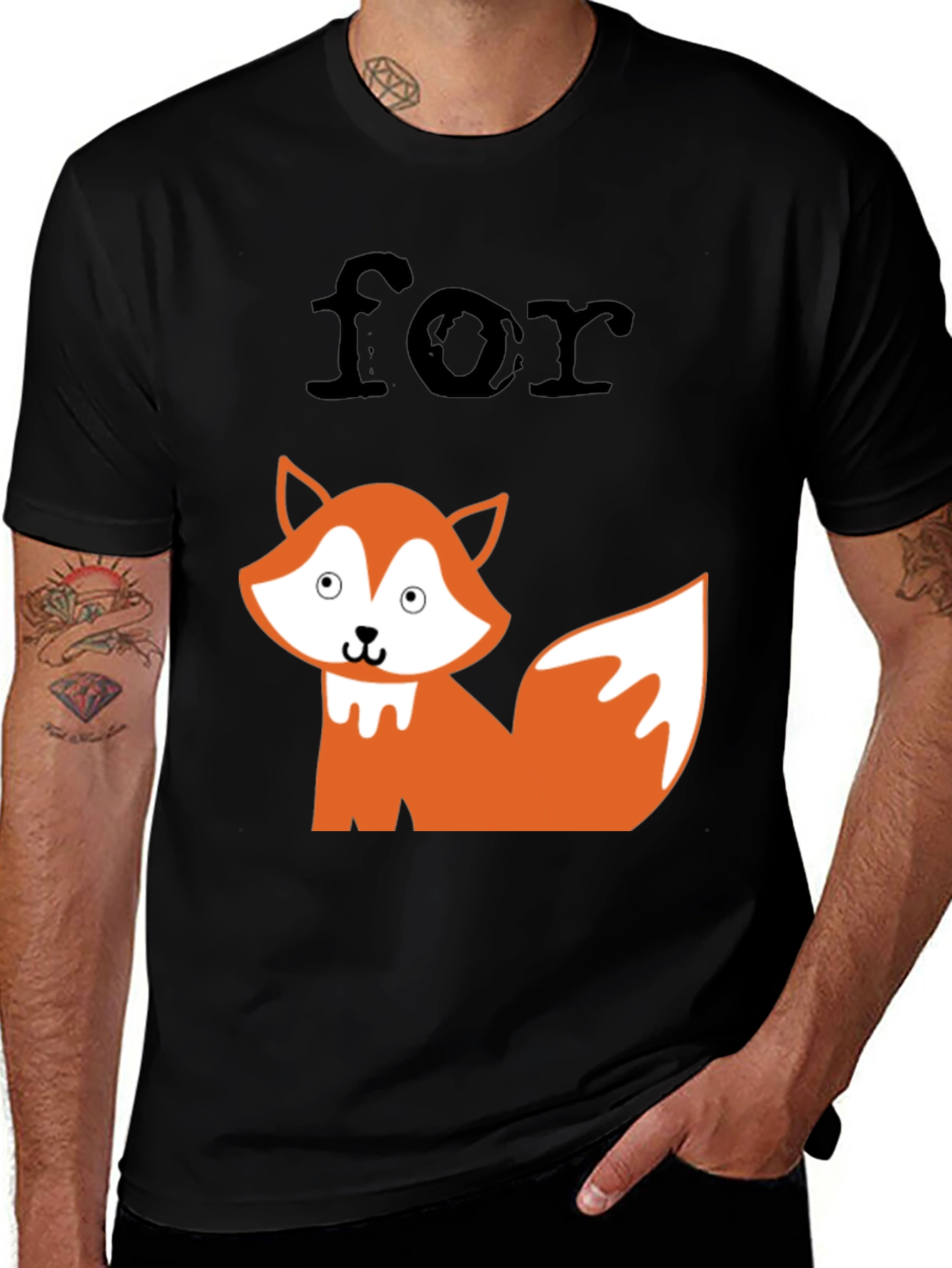 Variant 12 of Funny 'For Fox Sake' Graphic Tee - Black
