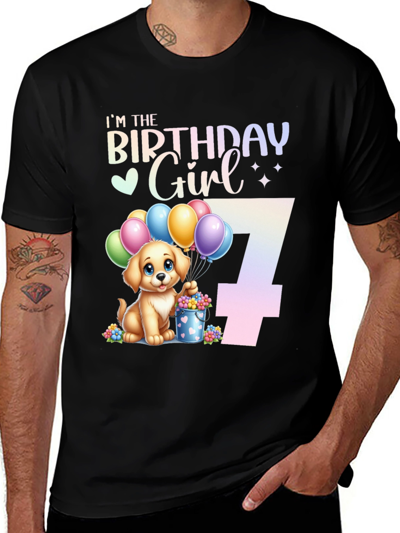 Variant 20 of Birthday Girl Number 7 T-Shirt