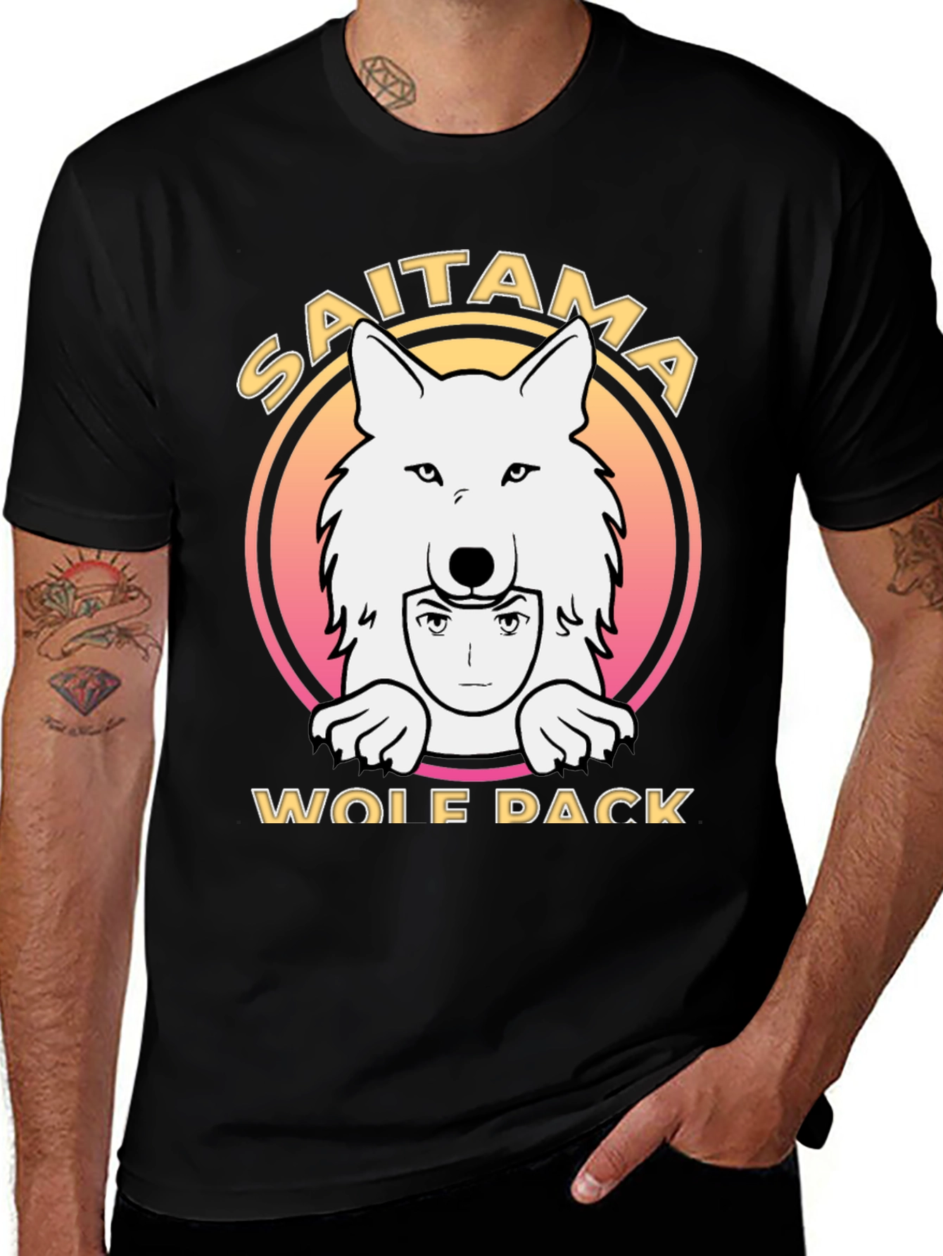Saitama Wolf Pack T-Shirt - Anime Inspired Design