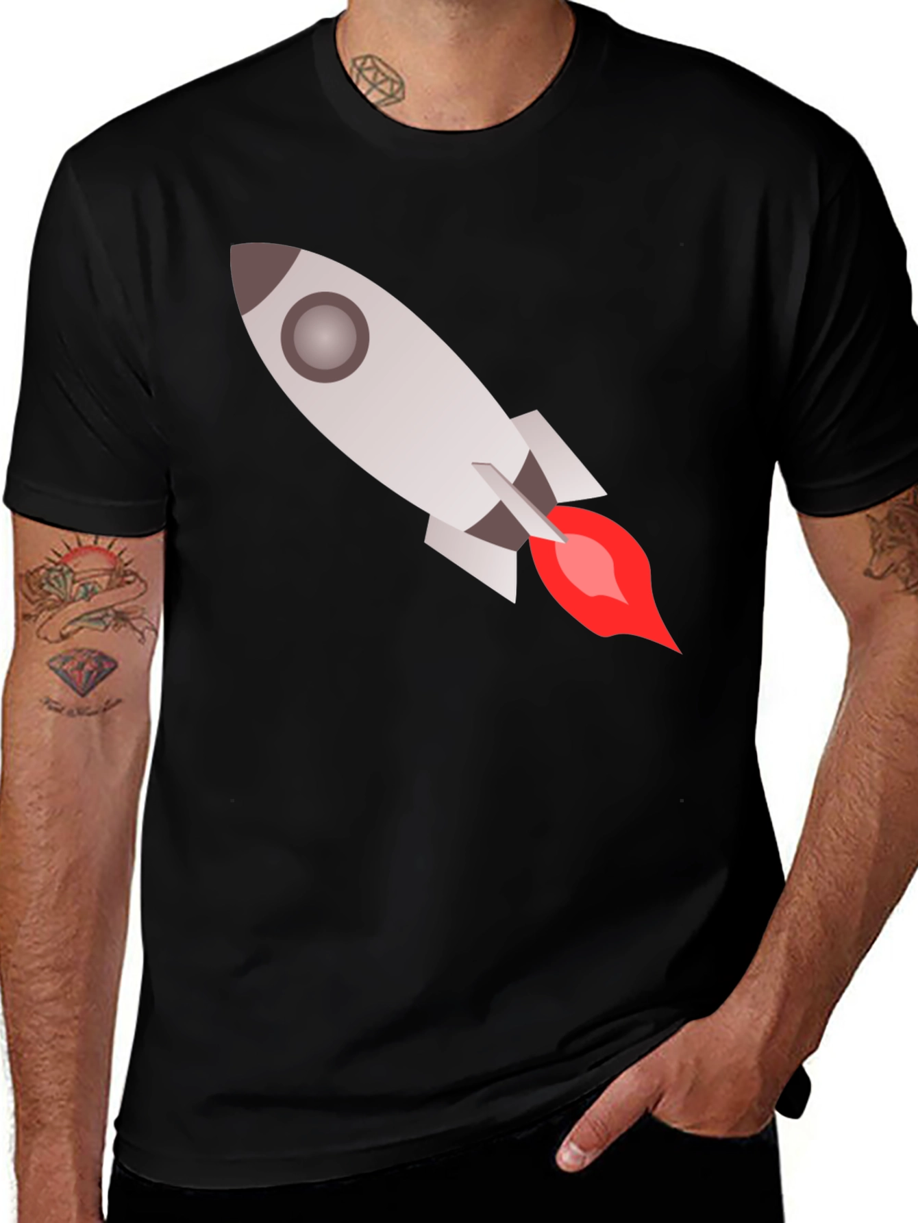 Variant 26 of Rocket Graphic Black T-Shirt