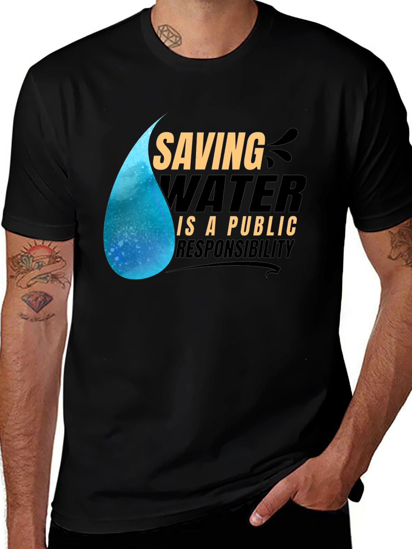 Variant 28 of Saving Water Tee: Public Responsibility Shirt