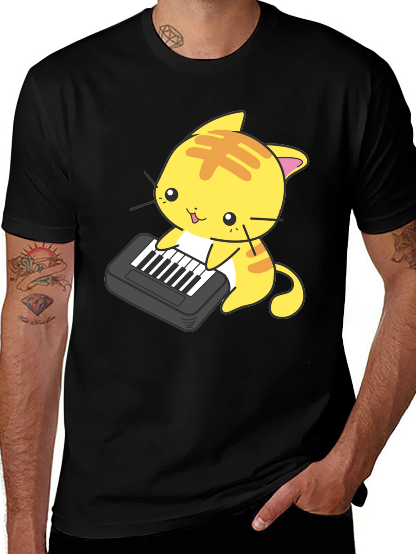 Variant 22 of Cute Cat Keyboard T-Shirt