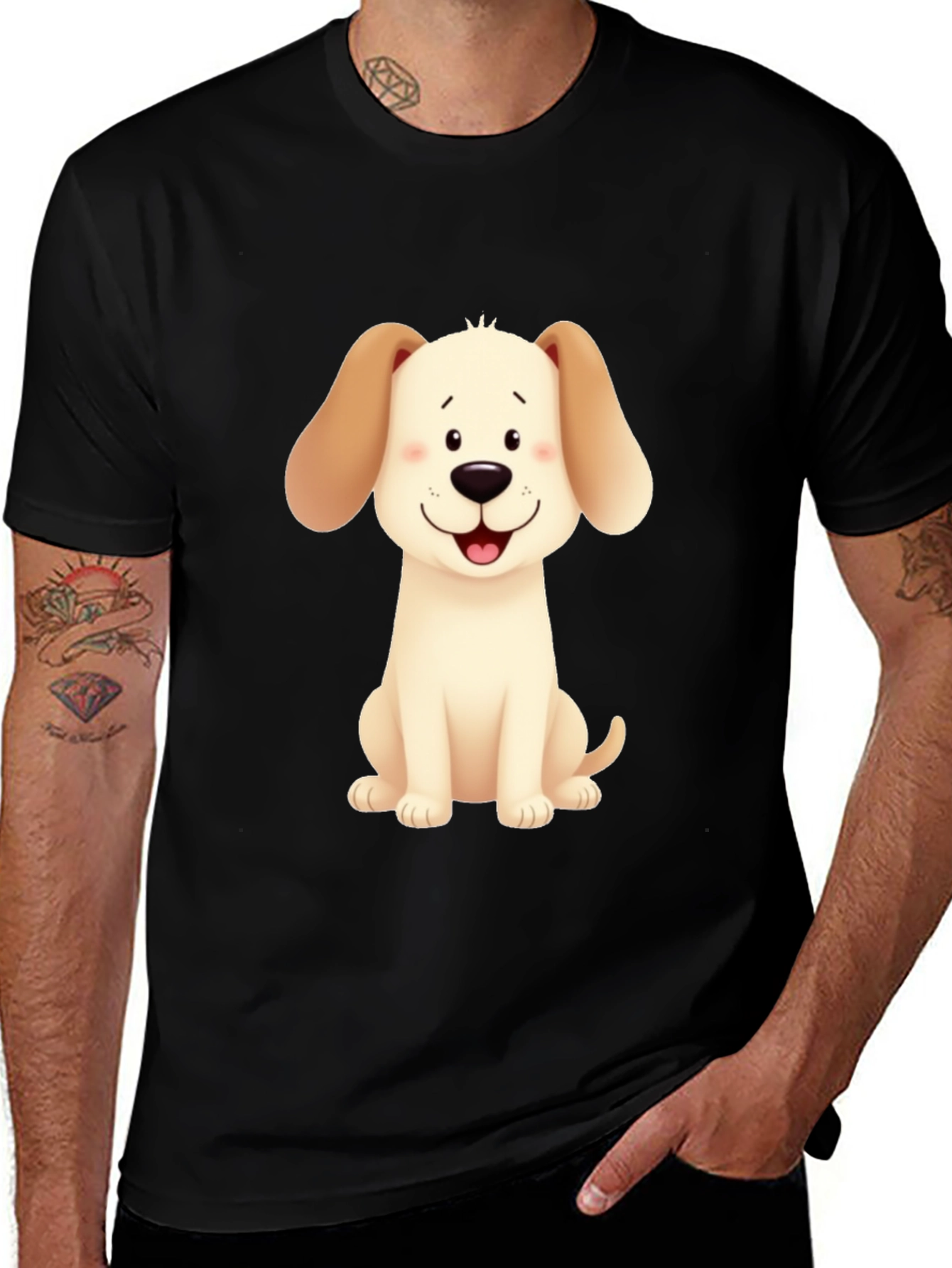 Variant 20 of Cute Cartoon Dog Graphic T-Shirt