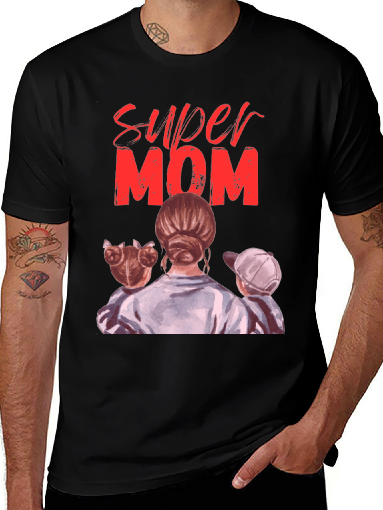 Variant 11 of Super Mom Graphic Tee - Mother's Day Gift