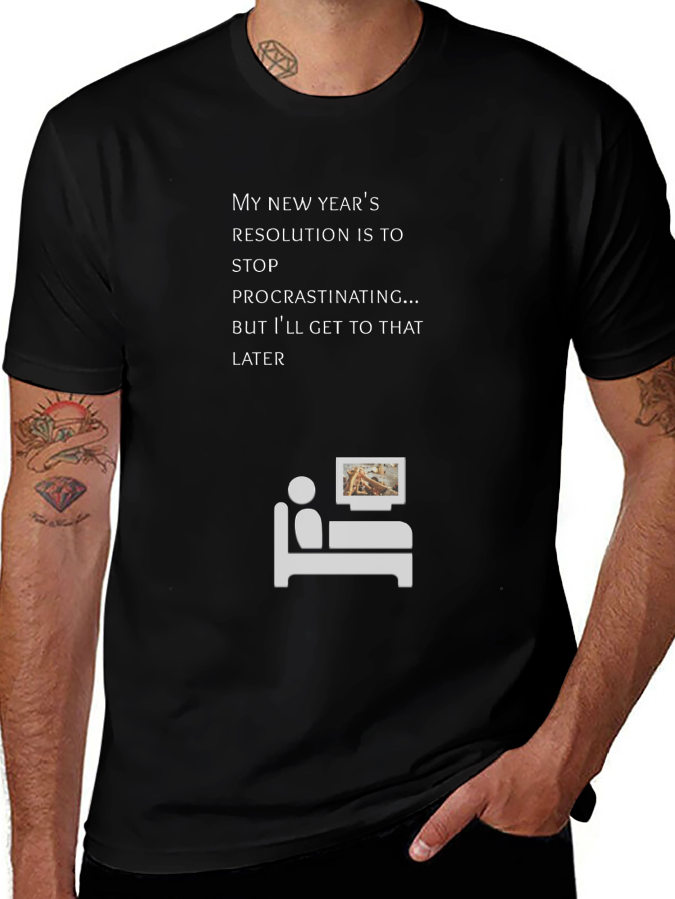 Variant 27 of Funny New Year's Resolution Procrastination T-Shirt