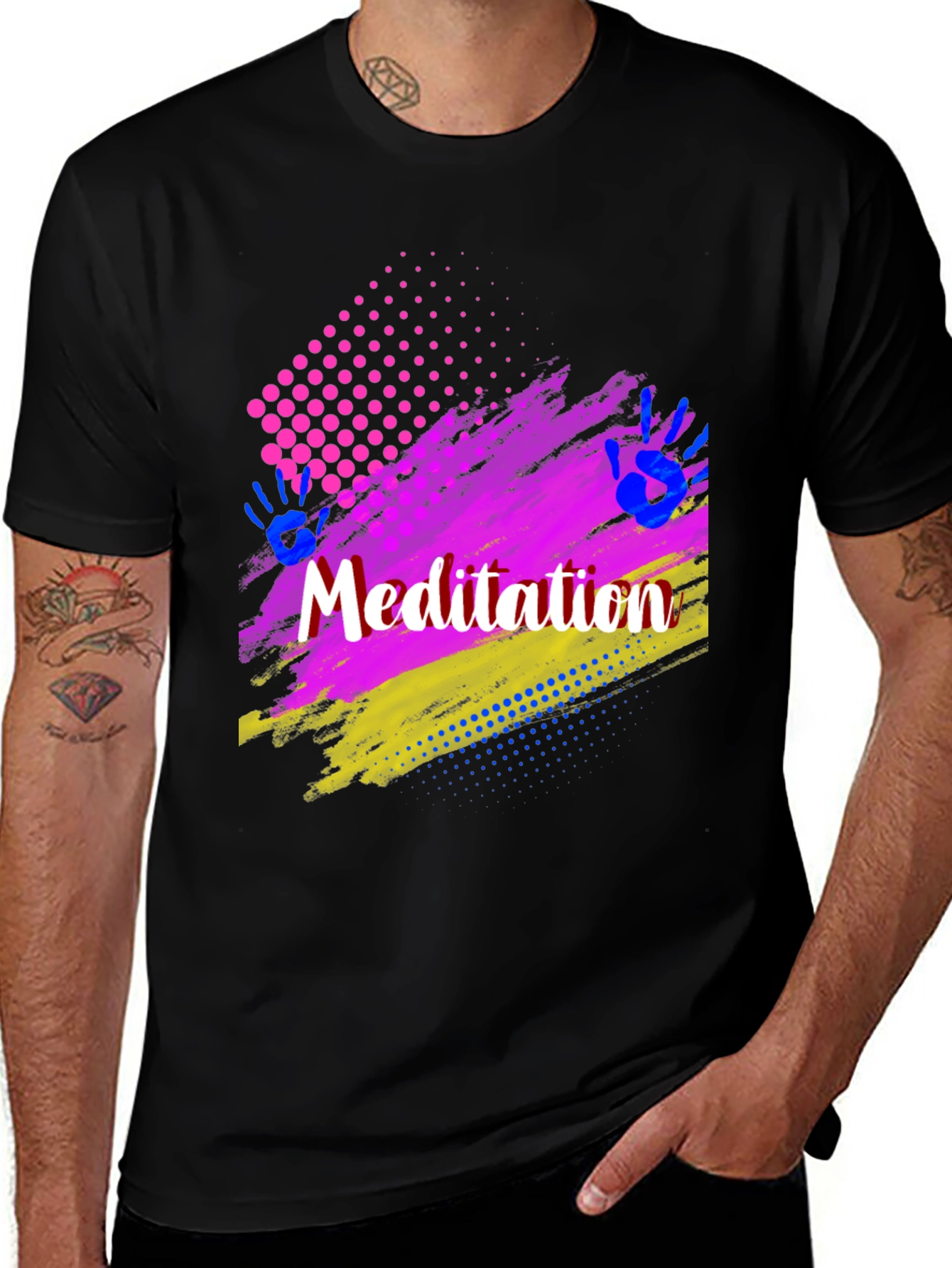 Variant 4 of Meditation Brushstroke Graphic Tee - Relaxing Comfort