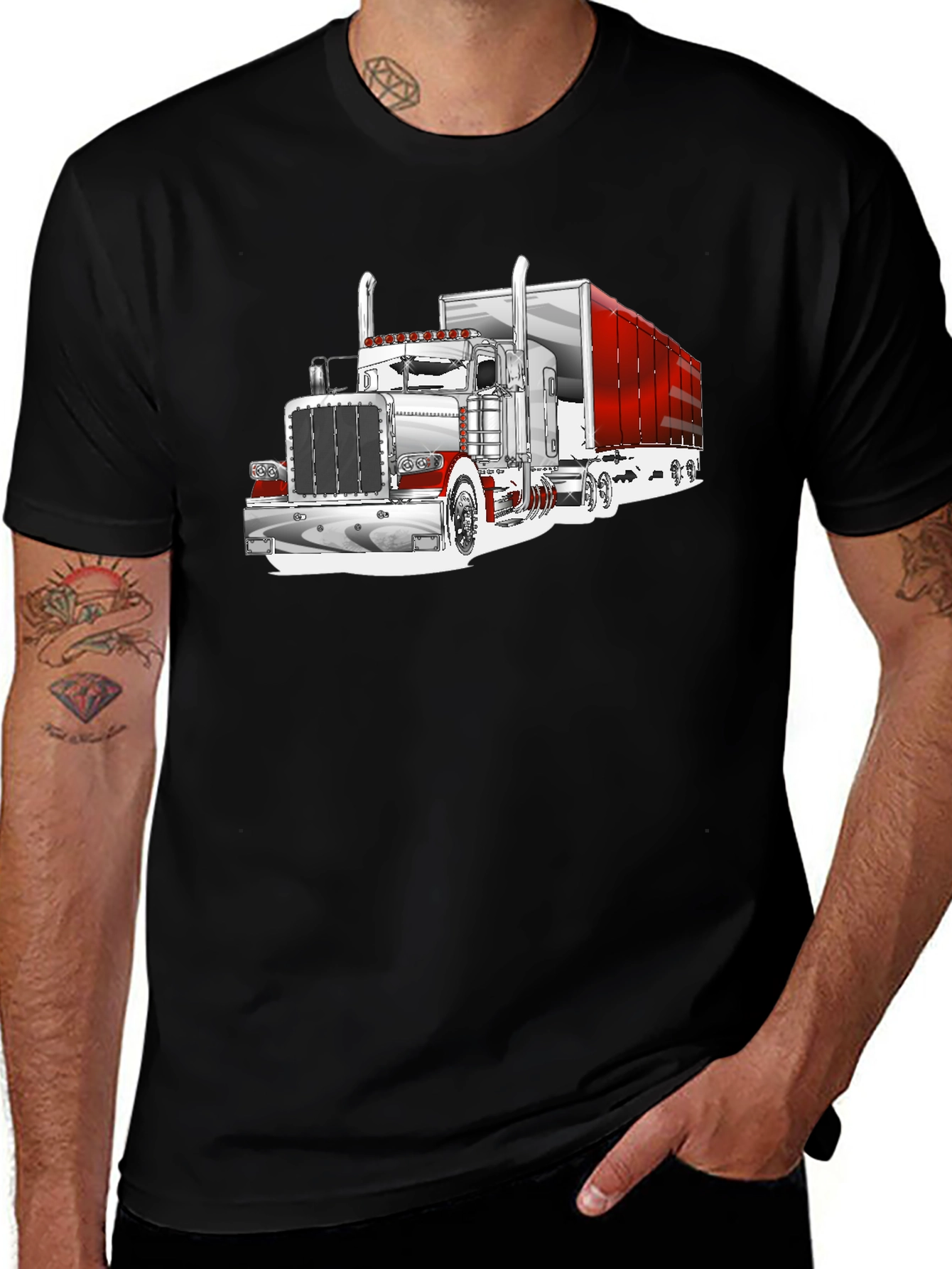 Variant 8 of Truck Graphic T-Shirt - Black