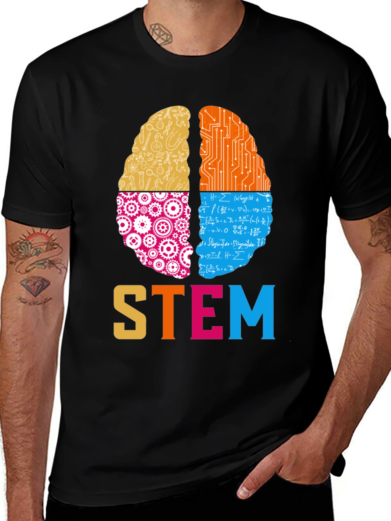 STEM Brain Graphic Tee - Science, Tech, Engineering, Math T-Shirt