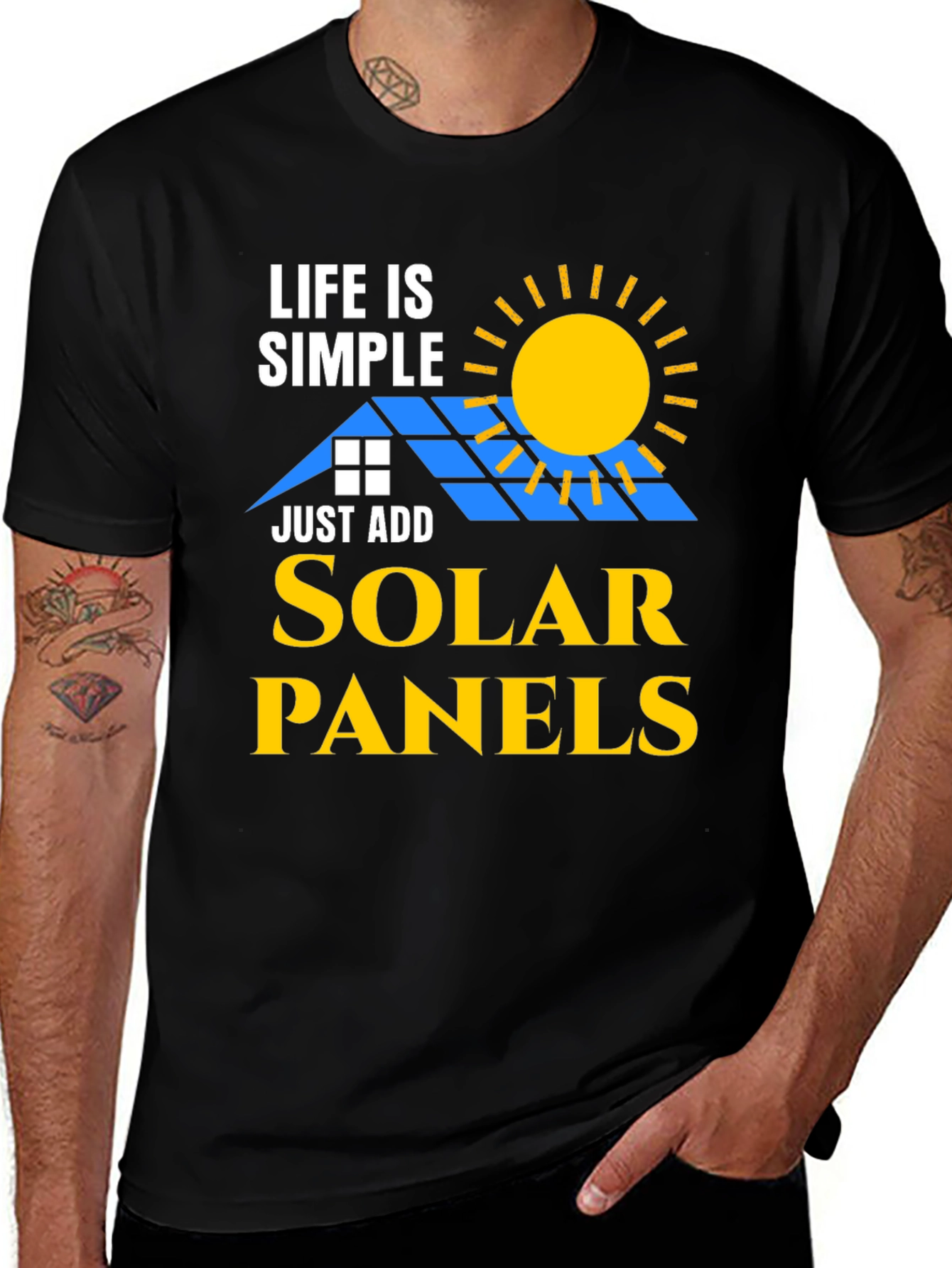 Variant 27 of Life is Simple Solar Panels T-Shirt